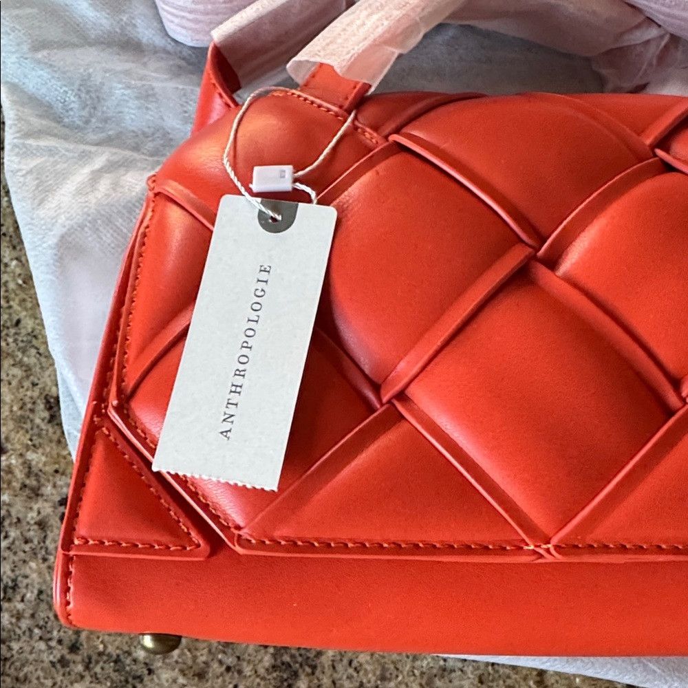 Anthropologie Anthropologie Orange Puffy Woven Crossbody Bag. NWT. Size ONE SIZE - 3 Thumbnail