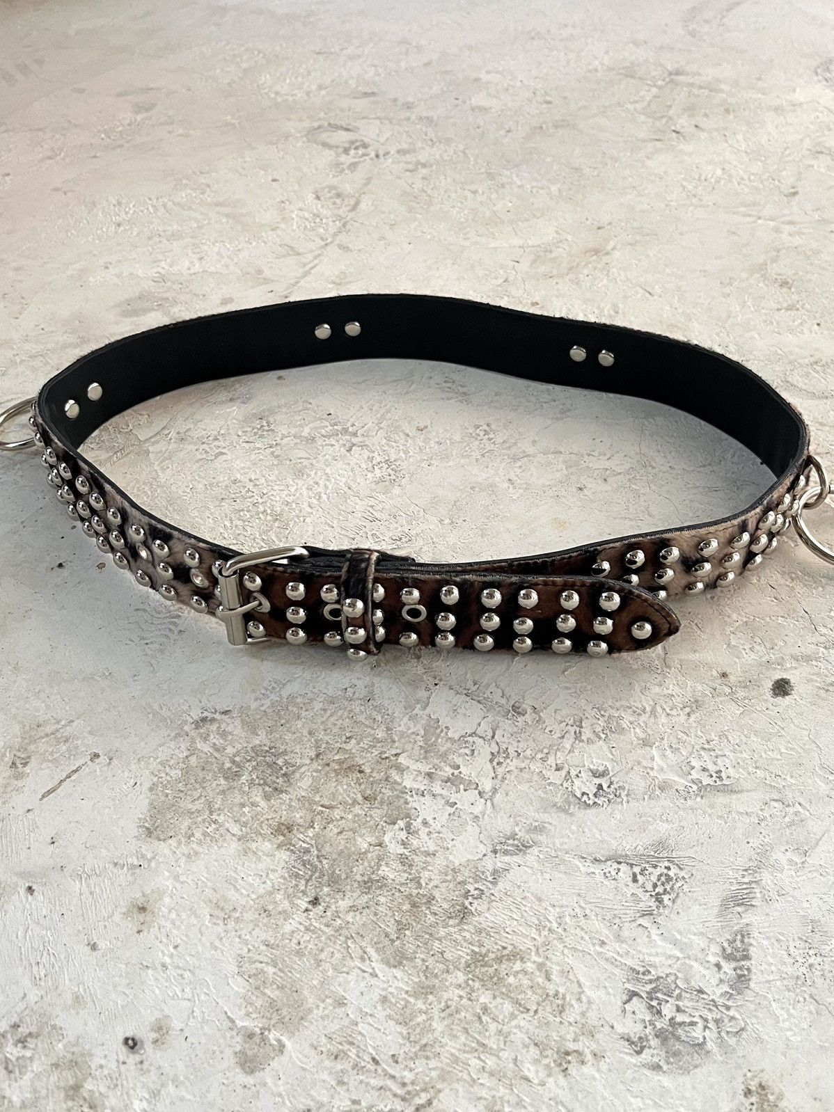Hysteric Glamour Japanese Punk Leopard Studded Ring Fur Belt Size 32 - 7 Thumbnail