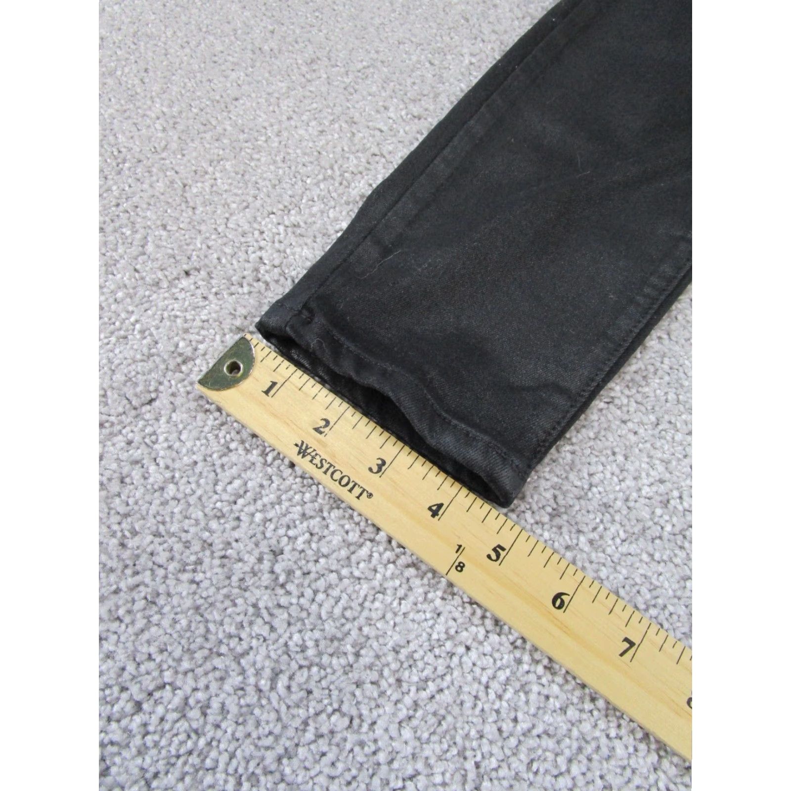 Paige Paige Pants Womens 26 Hoxton Ankle Shiny Black Stretch Twill Skinny Pants Size 26" / US 2 / IT 38 - 4 Thumbnail