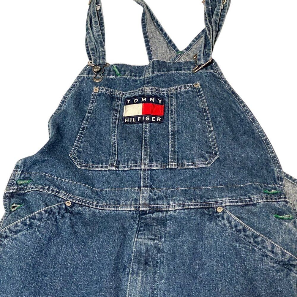 Tommy Hilfiger Vintage 90s Tommy Hilfiger Embroidered Logo Overalls Denim Size US 34 / EU 50 - 9 Thumbnail