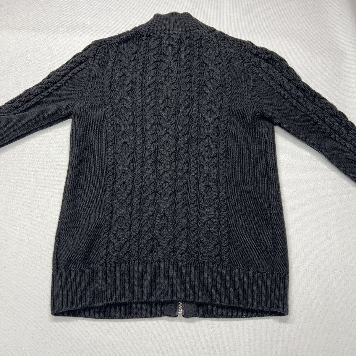 L.L. Bean LL Bean Sweater Black Cable Knit Fill Zip Fisherman Classic Size S / US 4 / IT 40 - 10 Thumbnail
