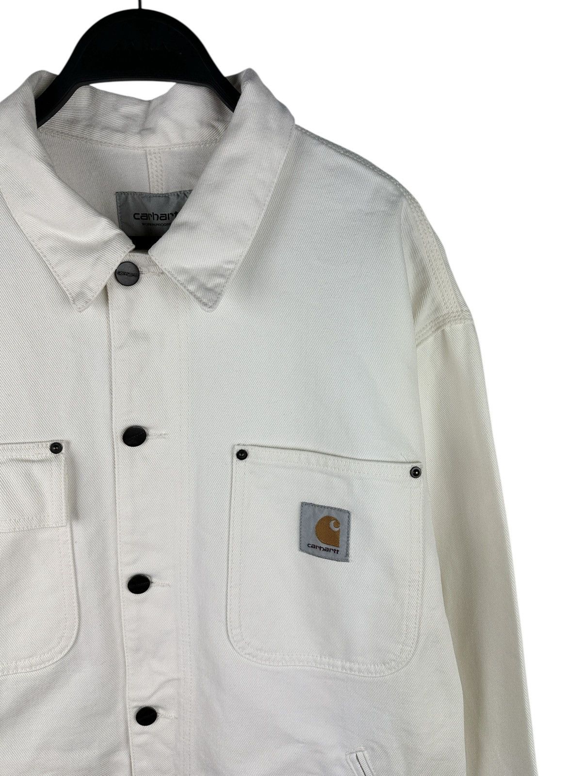 Carhartt Wip Carhartt WIP Saledo White Chore Jacket Canvas Button Front Size US XL / EU 56 / 4 - 3 Thumbnail