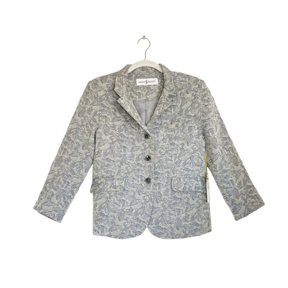 Other Jacket Society Women's Joy Floral Jacquard Jacket in Gray / Size M / US 6-8 / IT 42-44 - 1 Thumbnail