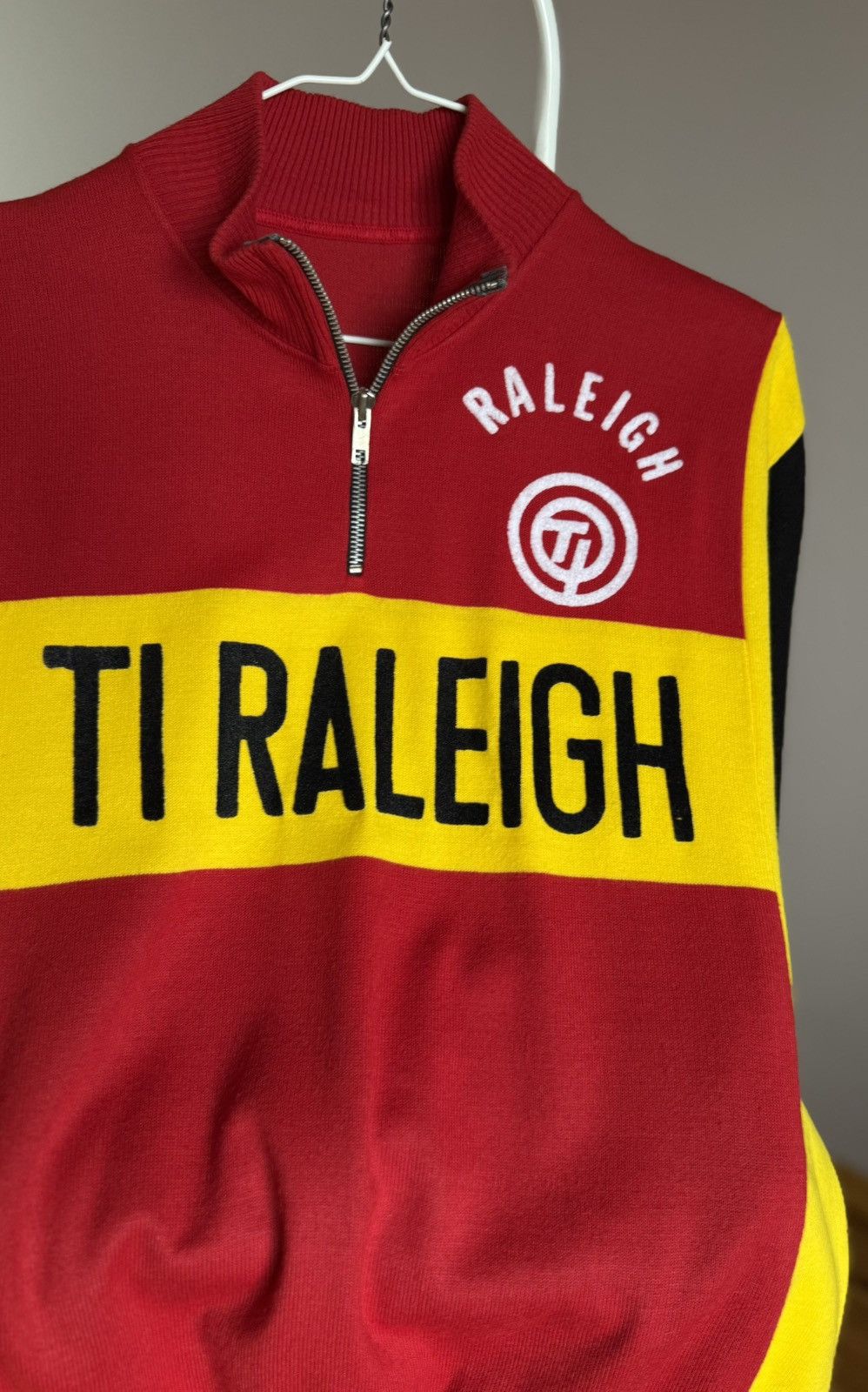 Bicycle Vintage 80's Retro Ti Raleigh Campagnolo Cycling Zip Jersey Size US M / EU 48-50 / 2 - 2 Thumbnail