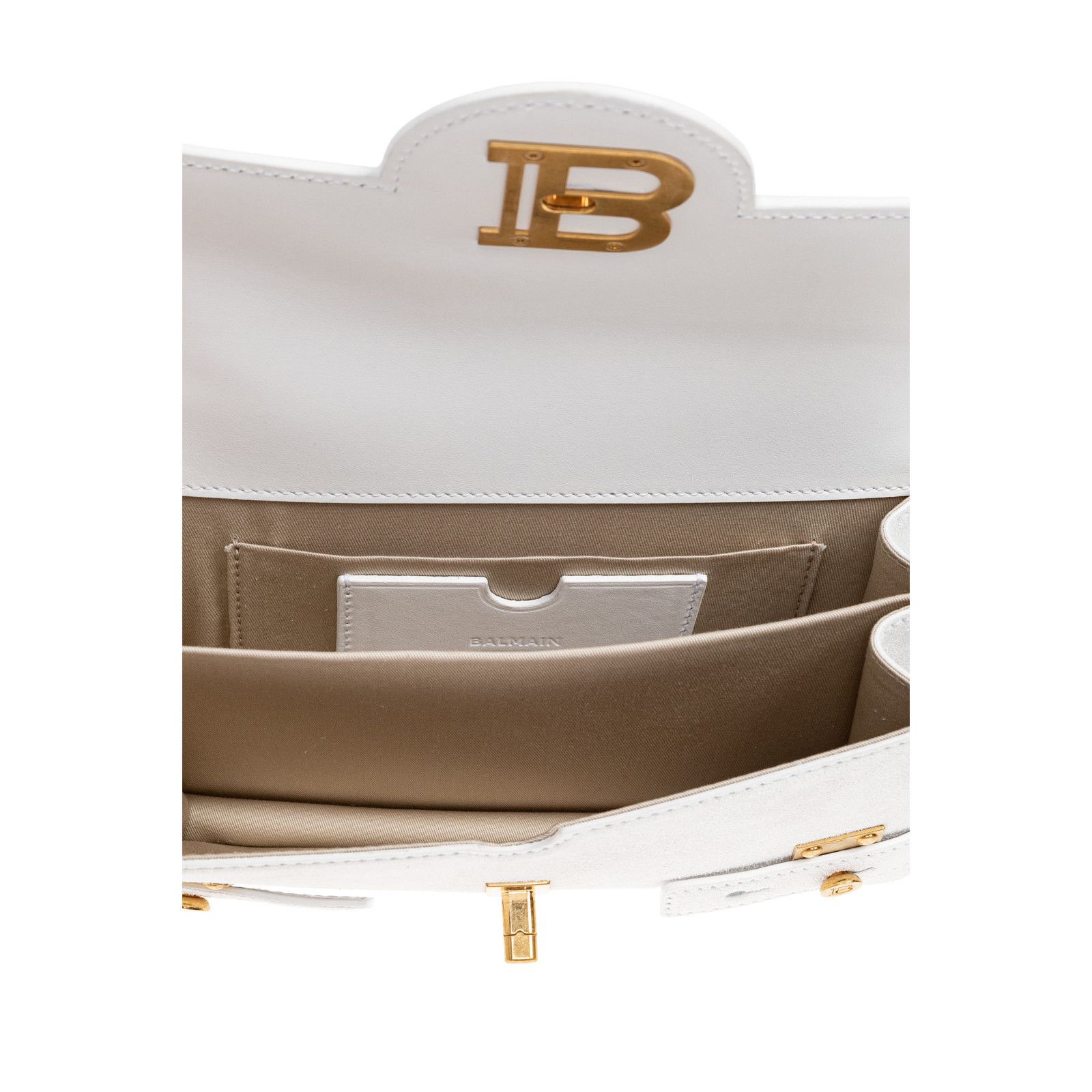 Balmain BALMAIN B-Buzz 24 White Suede Shoulder Bag New & Authentic Size ONE SIZE - 4 Thumbnail