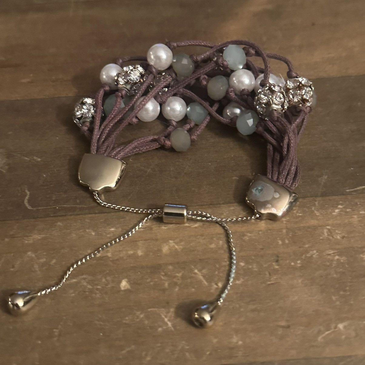 Other Multi strand cluster bead leather cord adjustable bracelet Size ONE SIZE - 5 Thumbnail