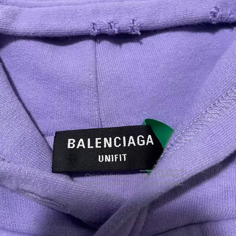 Balenciaga Balenciaga Large Hole Purple Letter Logo Hoodie Size US S / EU 44-46 / 1 - 3 Thumbnail