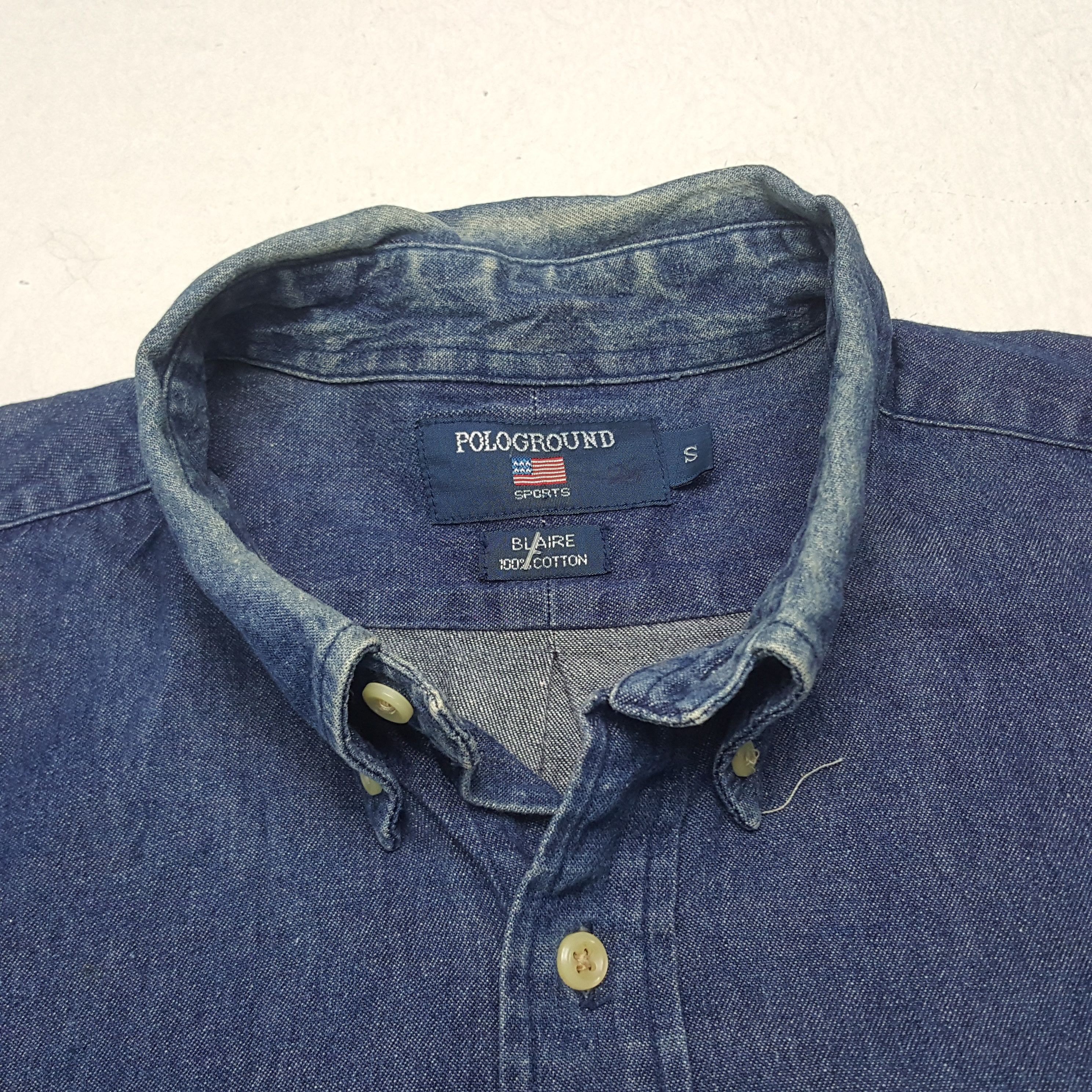 Polo Ralph Lauren × Vintage Vintage Pologround Denim Button Up Shirt Size US M / EU 48-50 / 2 - 4 Thumbnail