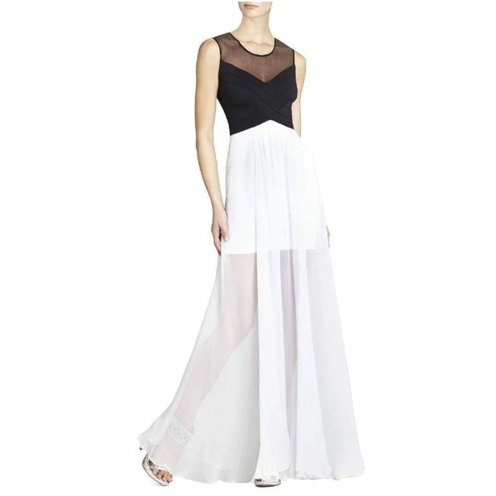 chinese dress ladies Lace Strapless V Neckline Gown  BCBGMAXAZRIA