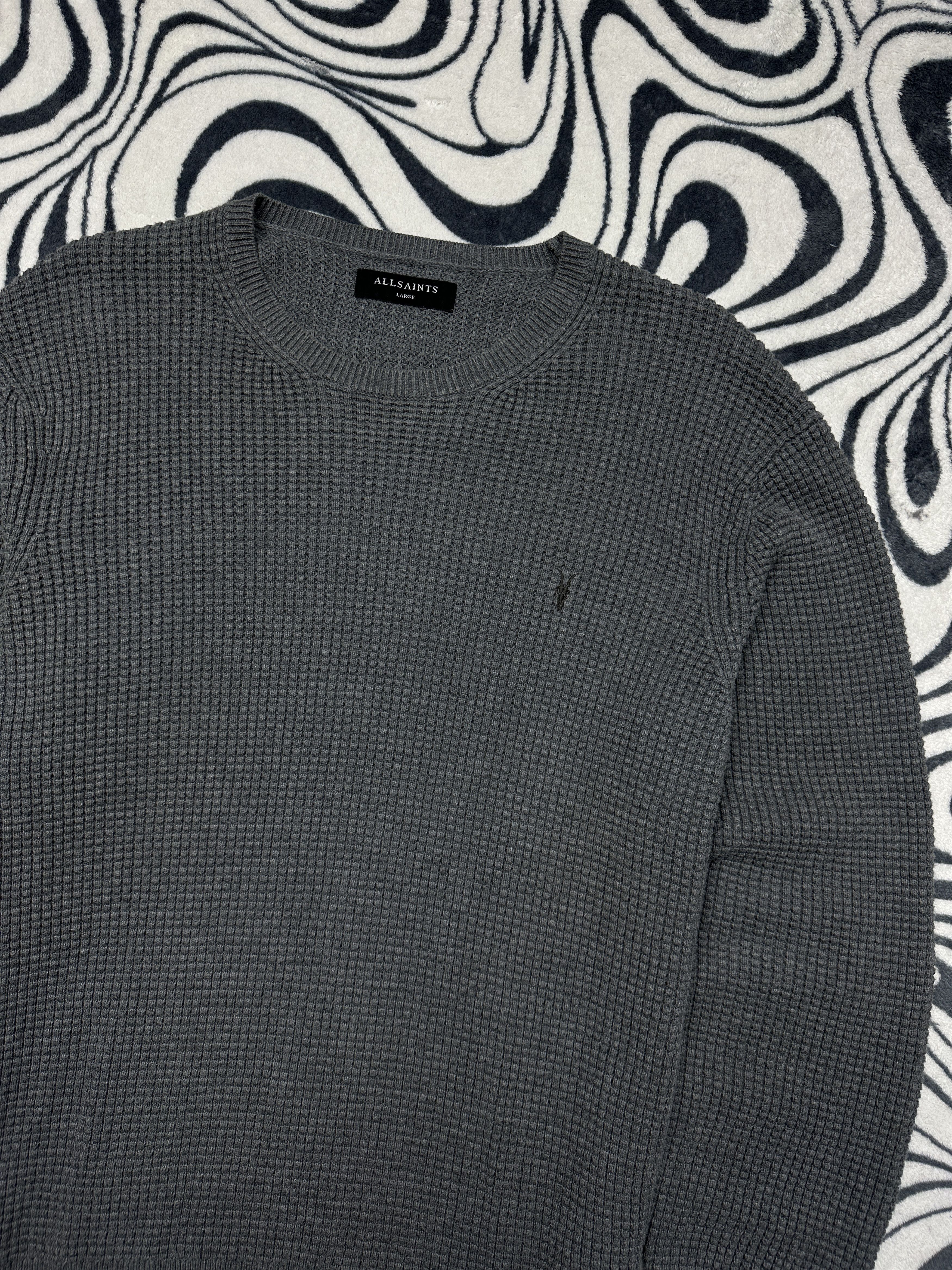 Allsaints Allsaints Mens Wells Crew Neck Knit Sweater Size US L / EU 52-54 / 3 - 2 Thumbnail