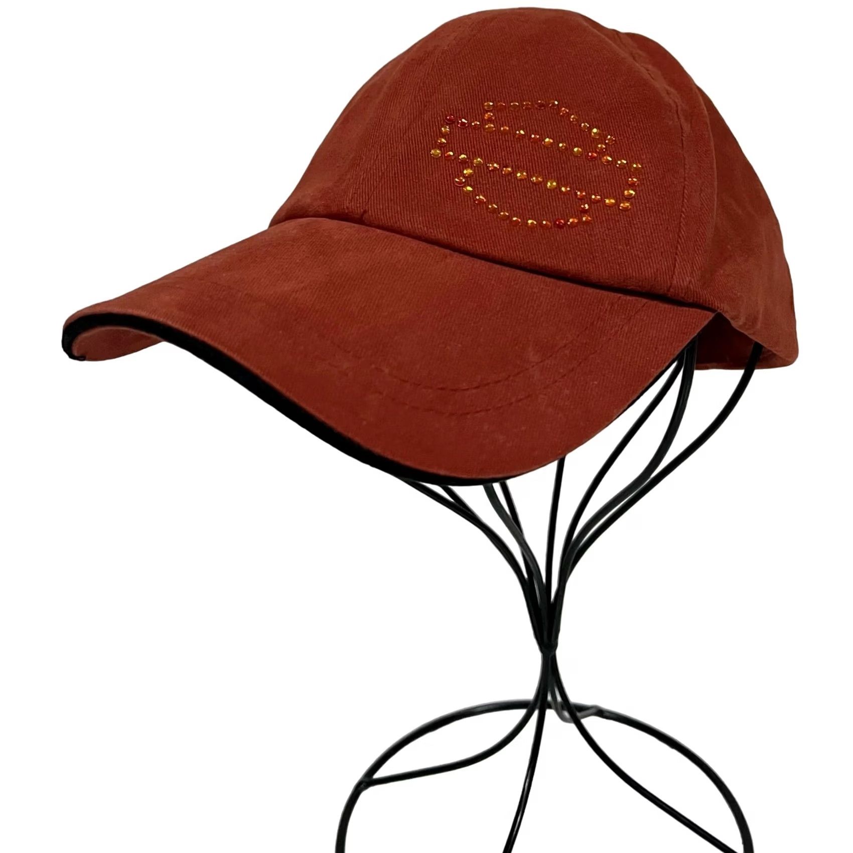 Harley Davidson VINTAGE Harley Davidson Hat Women’s Embellished Orange Bar Shield Rhinestone Baseball Cap Adjustable Orange Womens Logo Rhinestone Cap Size ONE SIZE - 2 Thumbnail