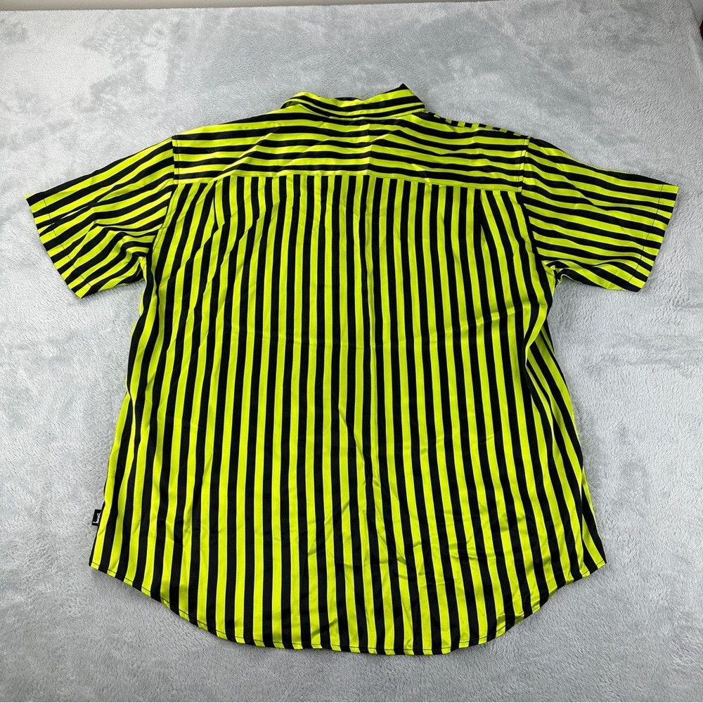 Stussy Stussy NWT 100% Silk Green/Black Striped Shirt Size Large M Size US L / EU 52-54 / 3 - 4 Thumbnail