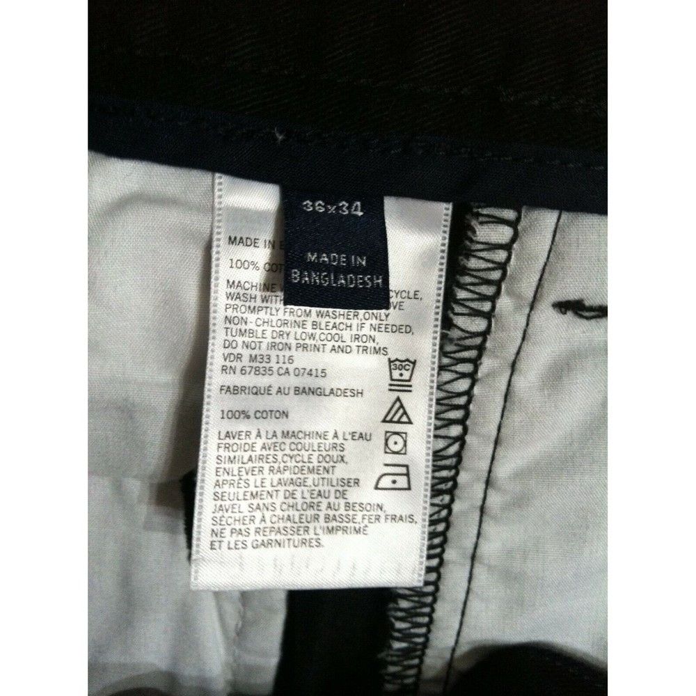 Nautica NAUTICA MENS NEW BLACK 100%COTTON CASUAL PANTS SIZE:36/34 Size US 36 / EU 52 - 3 Thumbnail