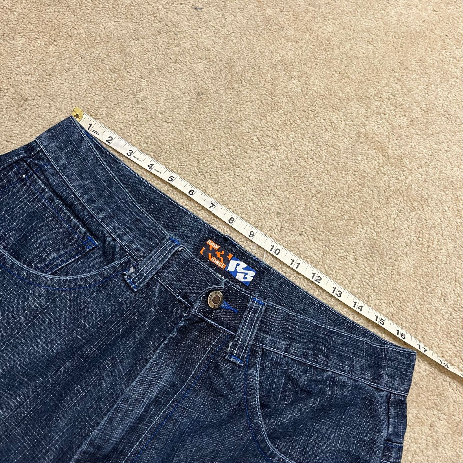 Other Raw Blue Y2K Baggy Skater Embroidered Blue Extension Jort 34 Size US 34 / EU 50 - 7 Thumbnail