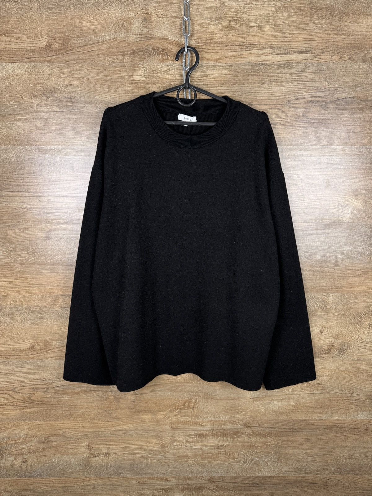 Reiss Mens Vintage Reiss wool sweater mohair knitwear black Size US L / EU 52-54 / 3 - 1 Thumbnail