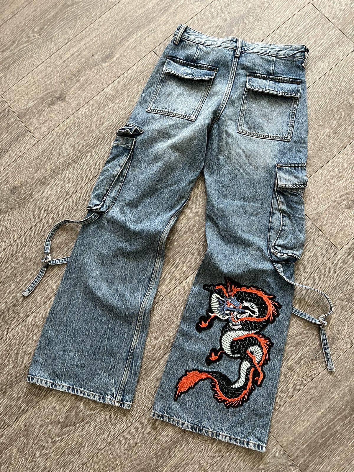 Vintage Vintage Y2K Dragon Baggy Jeans Cargo Pants Wide Leg Size US 30 / EU 46 - 5 Thumbnail