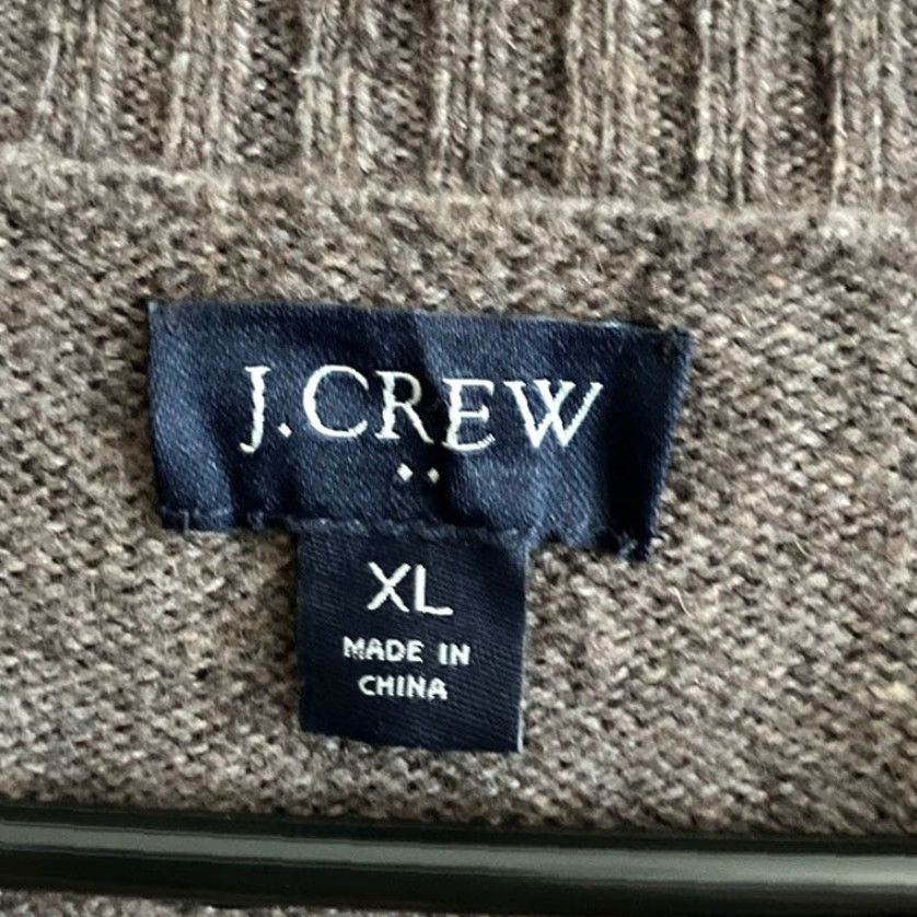J.Crew J. Crew Mens Sweater Wool Blend Crew Neck Long Sleeve XL Brown Solid Pullover Knit Fashion Workwear Casual Preppy 90s/Academia Mens Size US XL / EU 56 / 4 - 4 Thumbnail