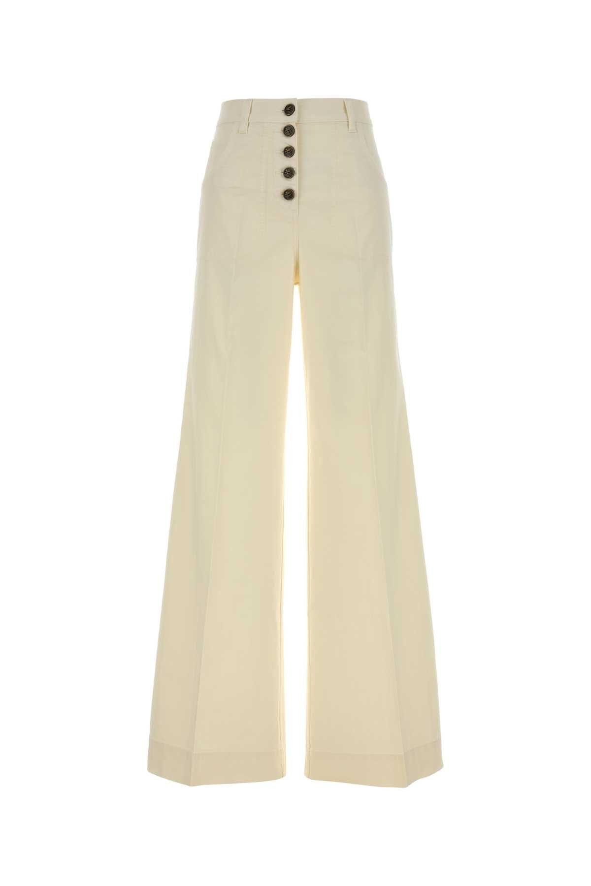 Etro Ivory Stretch Cotton Wide-Leg Pant Size 27" / US 4 / IT 40 - 1 Thumbnail