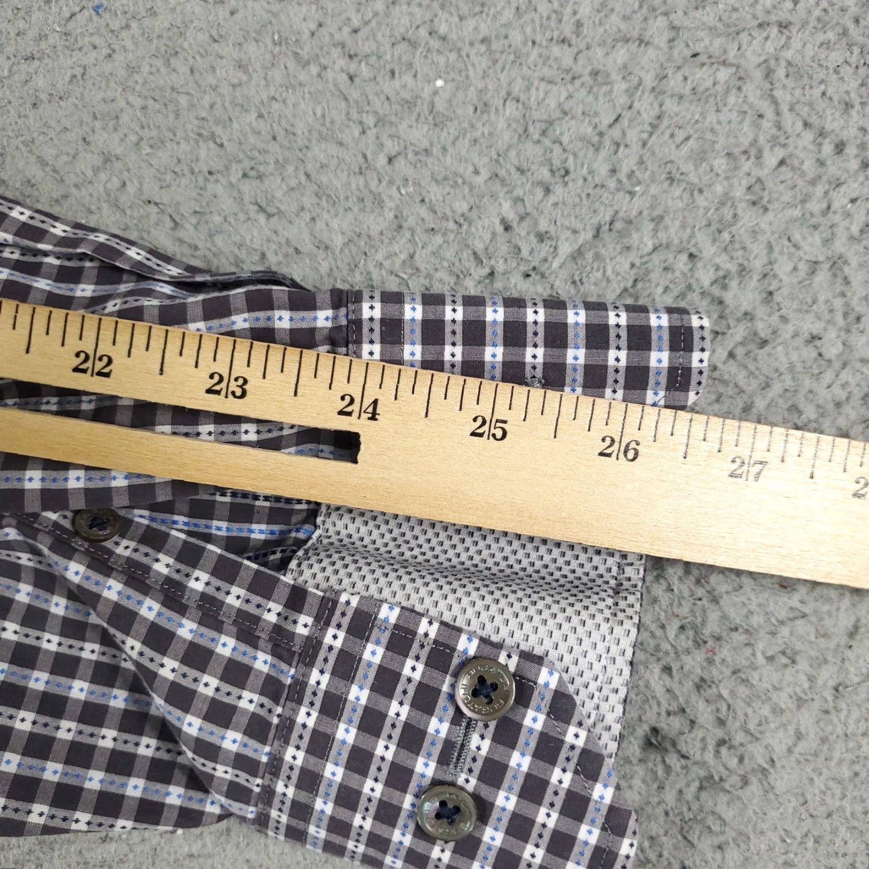 BUGATCHI Bugatchi Uomo Shirt Mens XL Gray Plaid Button-Up Long Sleeve Cotton Classic Fit Size US XL / EU 56 / 4 - 6 Thumbnail