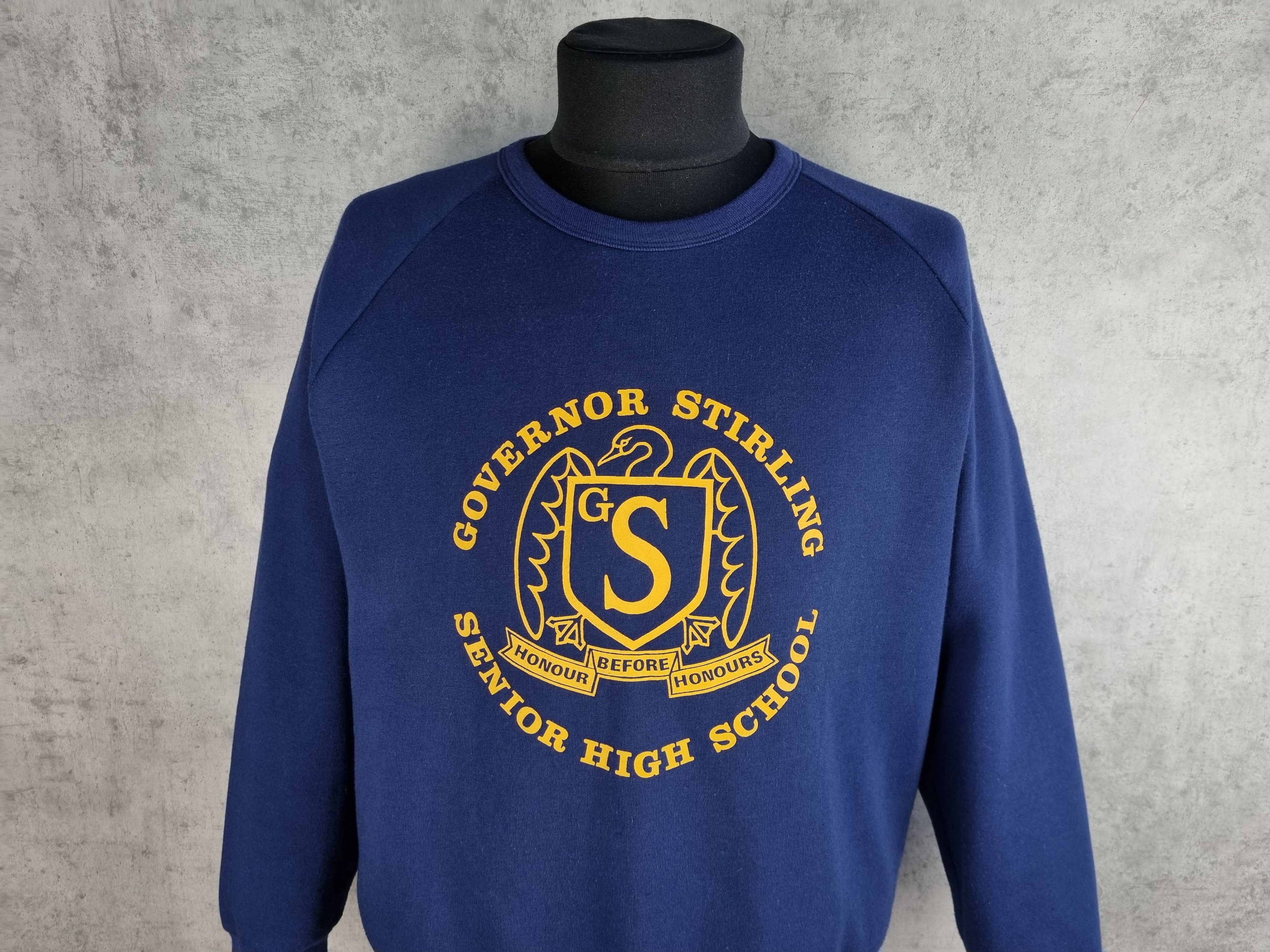 image of Classics Australia x Collegiate 80's Governor Stirling High School Sweatshirt in Navy (Size Medium)
