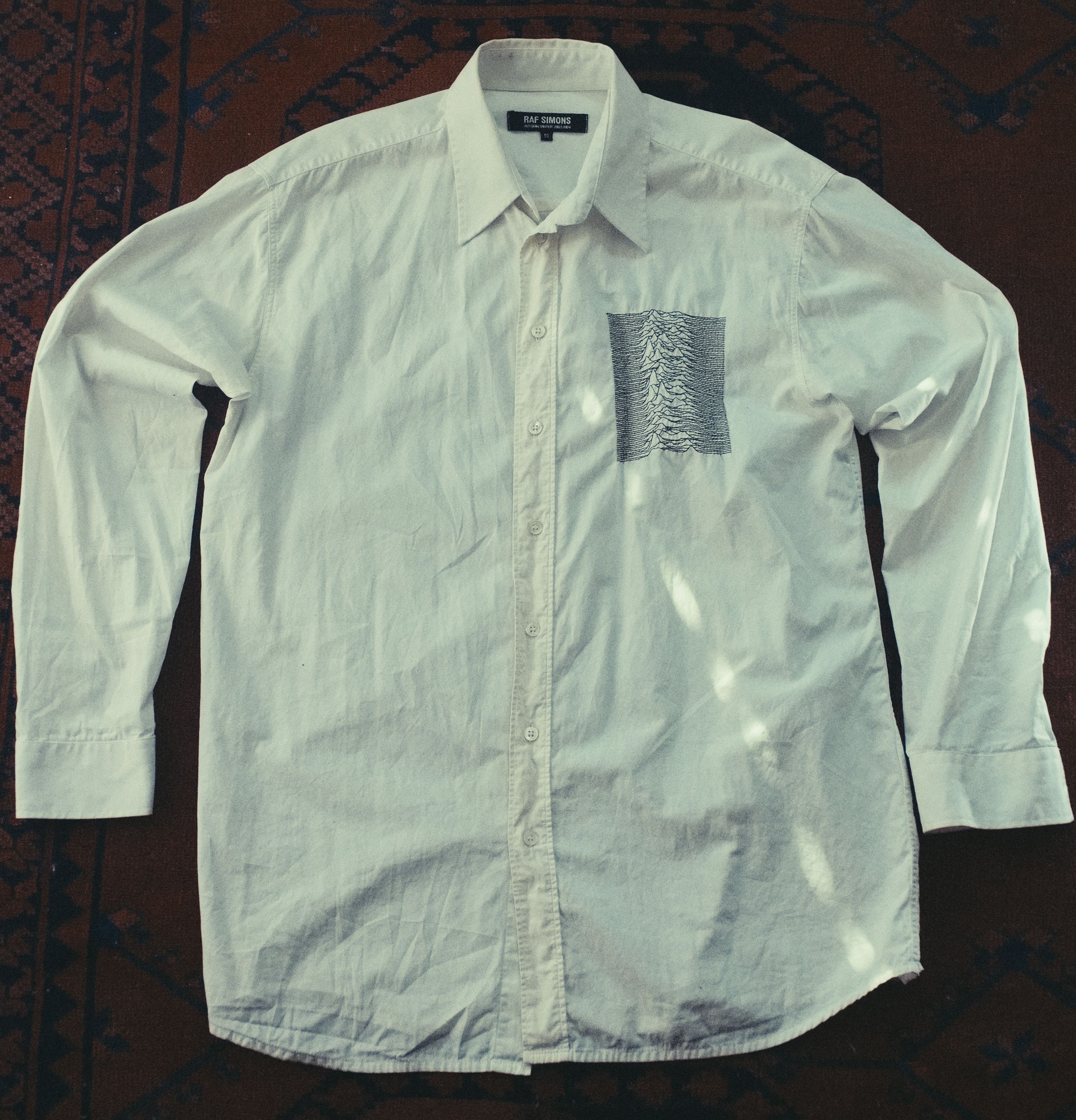 2003 Raf Simmons x Joy Division embroidered button up