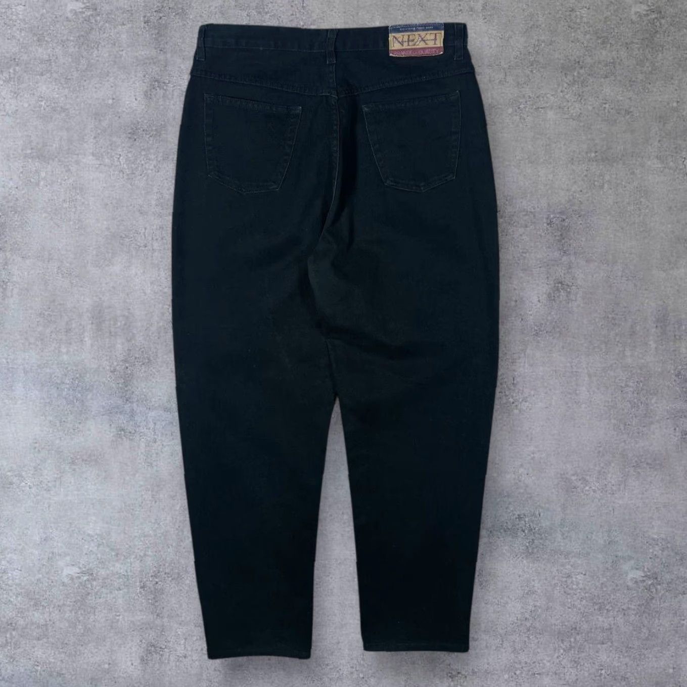 NEXT VINTAGE NEXT Black Denim Cotton High Waisted Mom Jeans Womens UK 18 14/16 Jeans Size 36" / US 14 / IT 50 - 3 Thumbnail