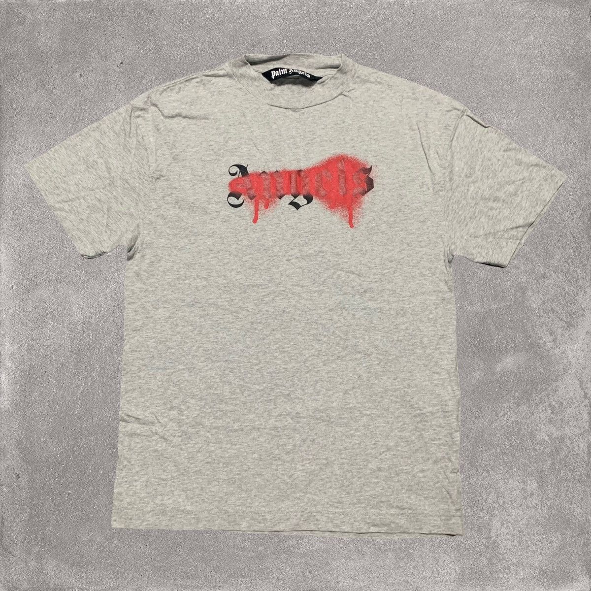 Palm Angels Palm Angels XS Paint Splatter Logo Grey Tee Size US XS / EU 42 / 0 - 1 Thumbnail