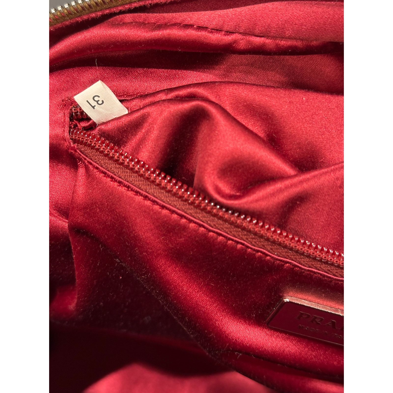 Prada 2000s Prada jacquard bowler bag with red leather trim Size ONE SIZE - 7 Thumbnail