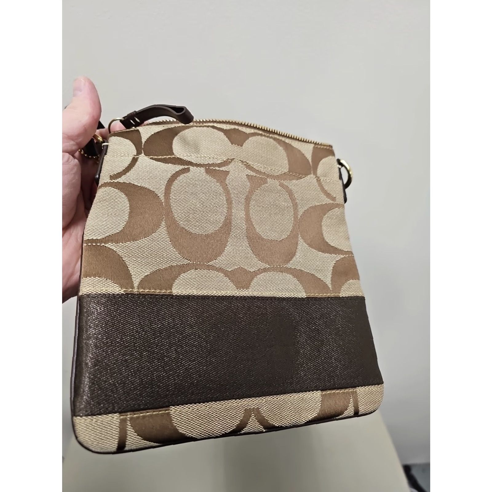 Coach COACH H0749-40758 SIGNATURE TOP ZIP CROSS BODY SWINGPACK BAG PURSE HANDBAG BROWN Size S / US 4 / IT 40 - 3 Thumbnail
