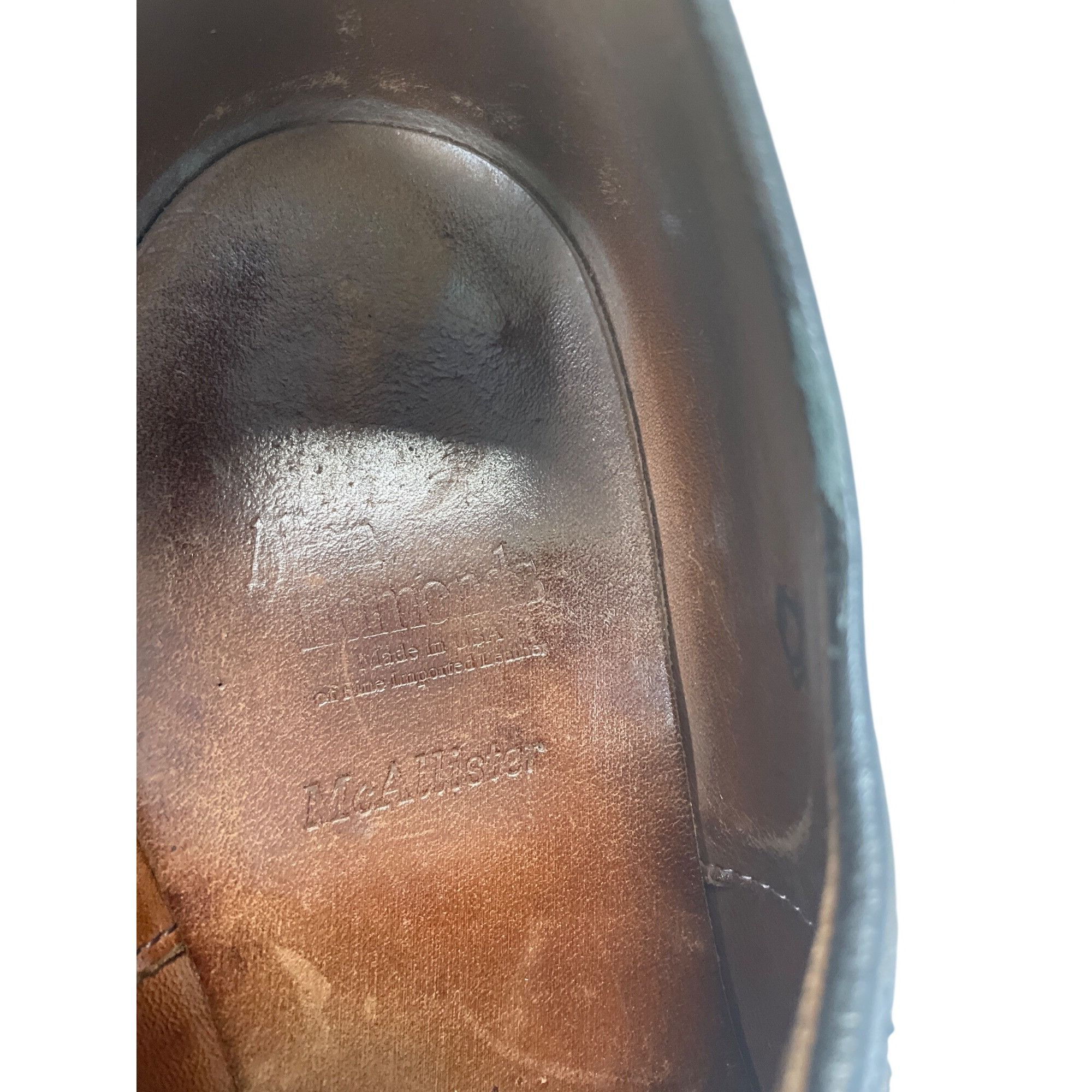 Allen Edmonds Allen Edmonds McAllister Mens Black Leather Wingtip Oxfords Size US 10.5 / EU 43-44 - 9 Thumbnail
