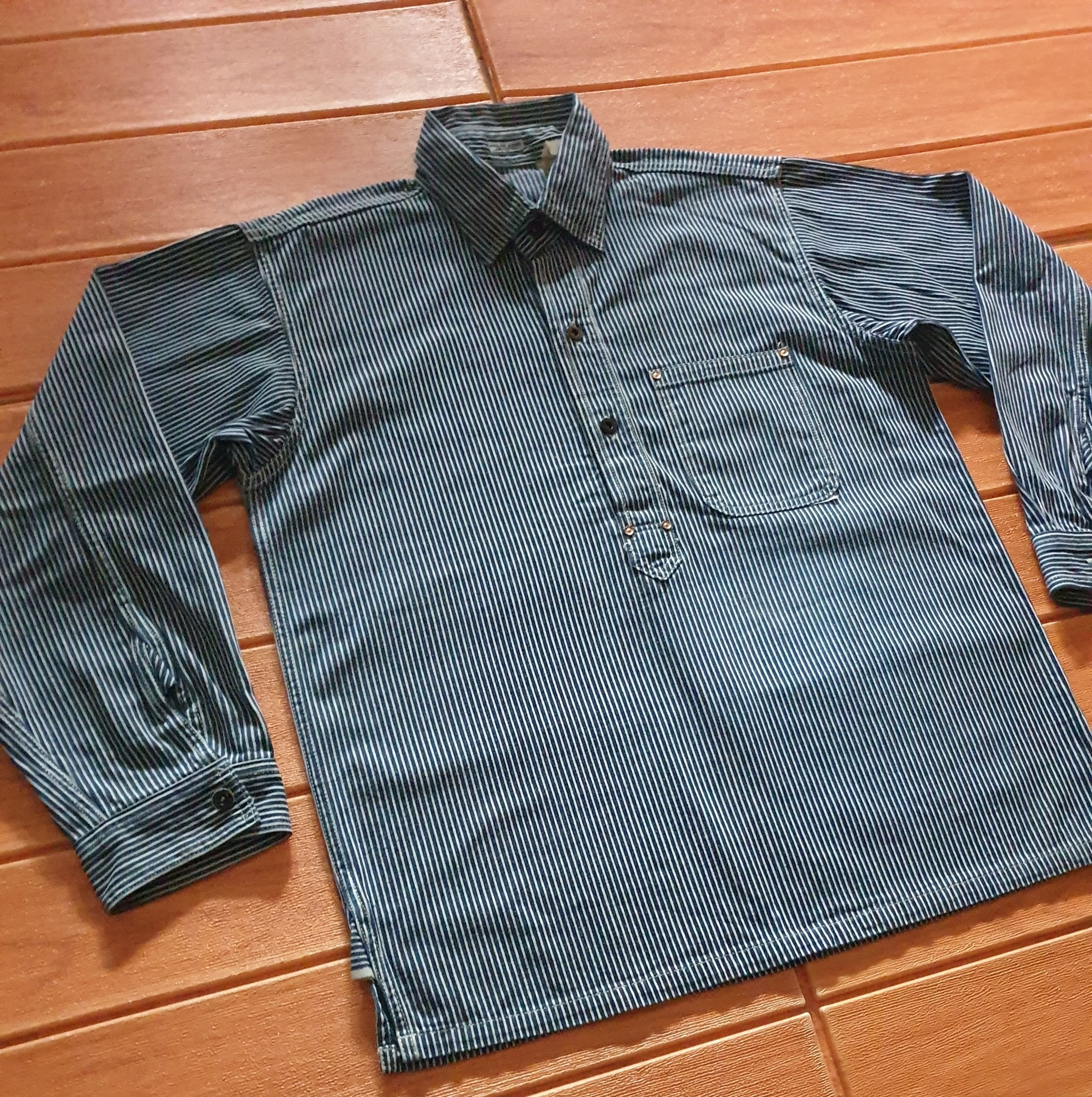 Sugar Cane 💥Sugarcane work stripe pullover shirt Size US M / EU 48-50 / 2 - 5 Thumbnail