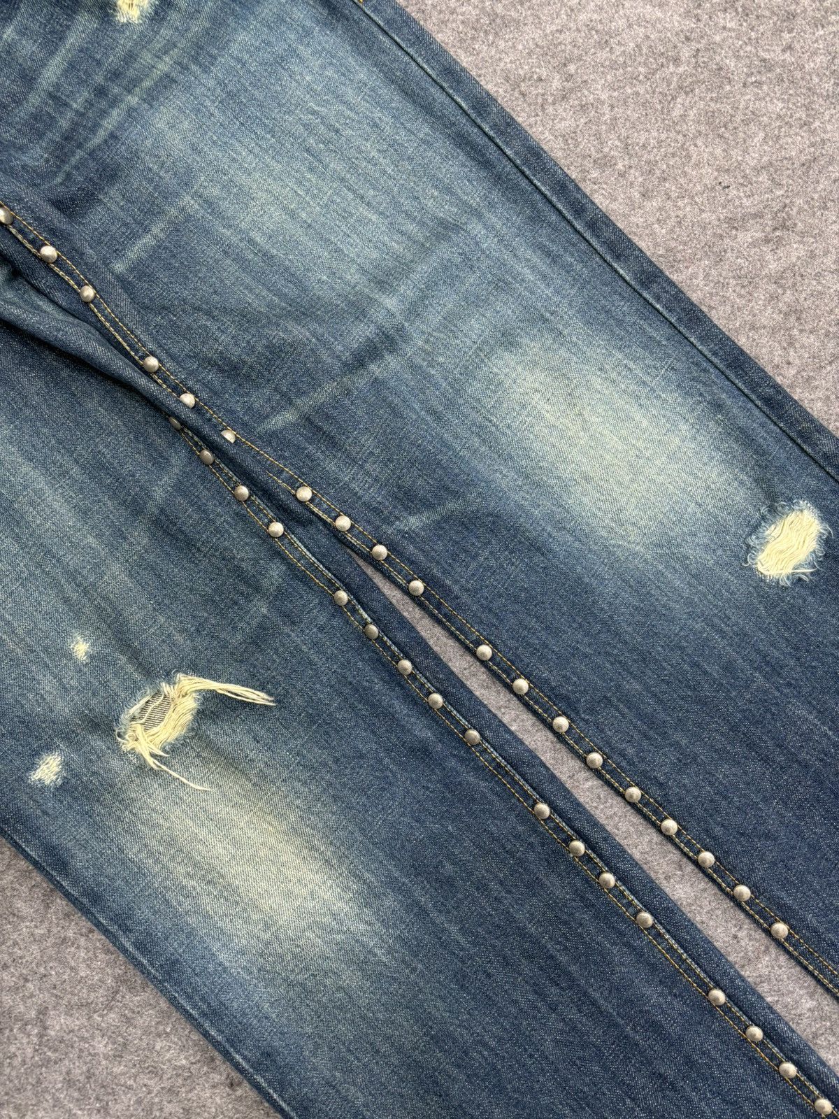 Japanese Brand 💥Designer💥Vintage Rodano Studded Distressed Denim F549 Size US 34 / EU 50 - 10 Thumbnail
