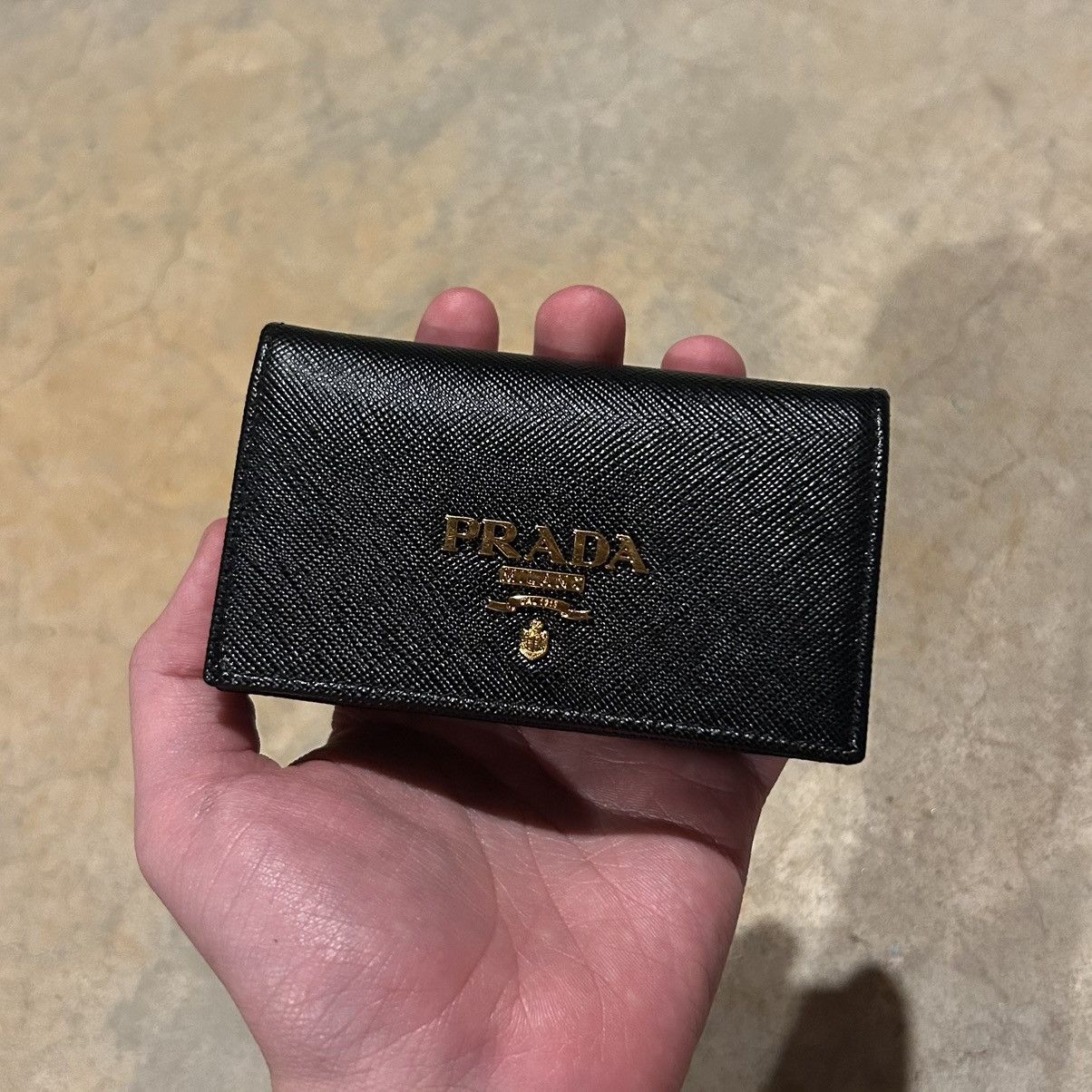 Designer × Prada Brand New Prada Saffiano Leather Card Holder Nero Black Size ONE SIZE - 3 Thumbnail