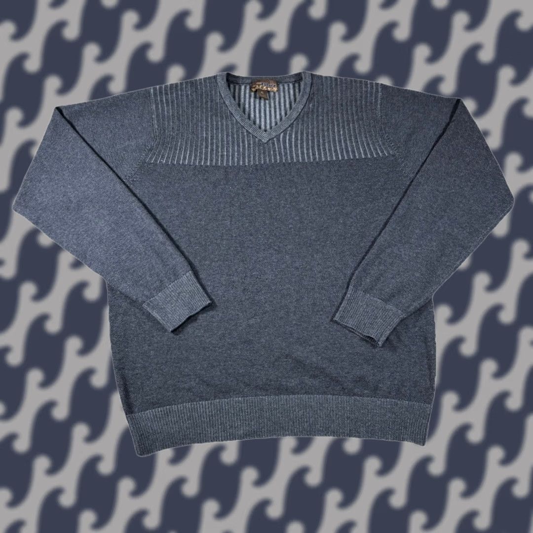 Pronto Uomo Pronto Uomo Sweater XL V-Neck Long Sleeve Ribbed Grey BLUE Men’s Size Size US L / EU 52-54 / 3 - 1 Thumbnail