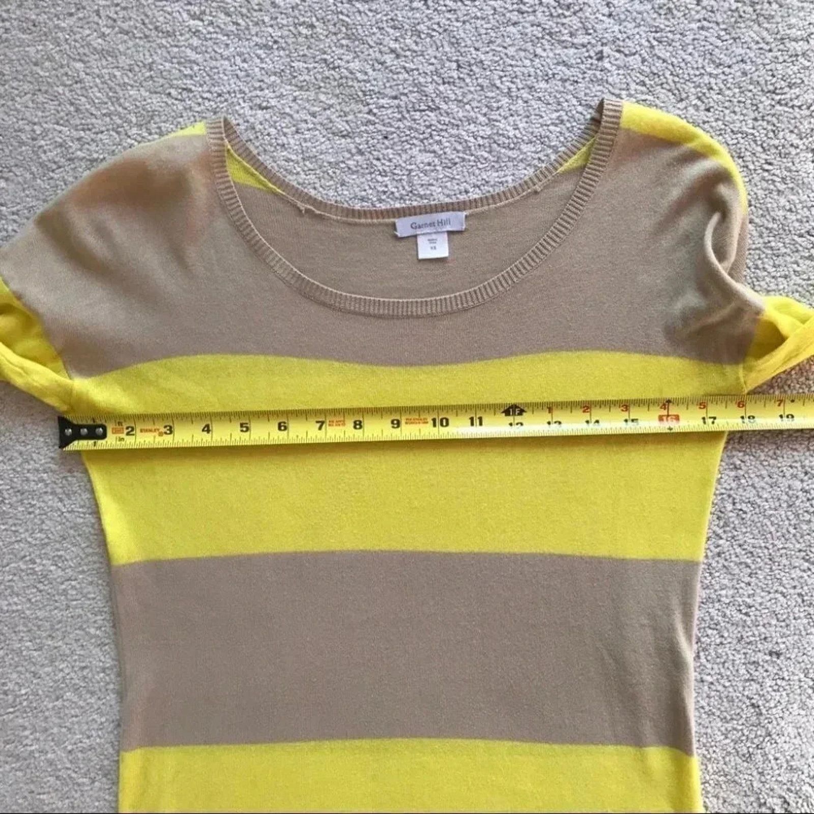 Other Garnet Hill Striped Pullover Sweater Yellow Tan Size XS Size XS / US 0-2 / IT 36-38 - 6 Thumbnail