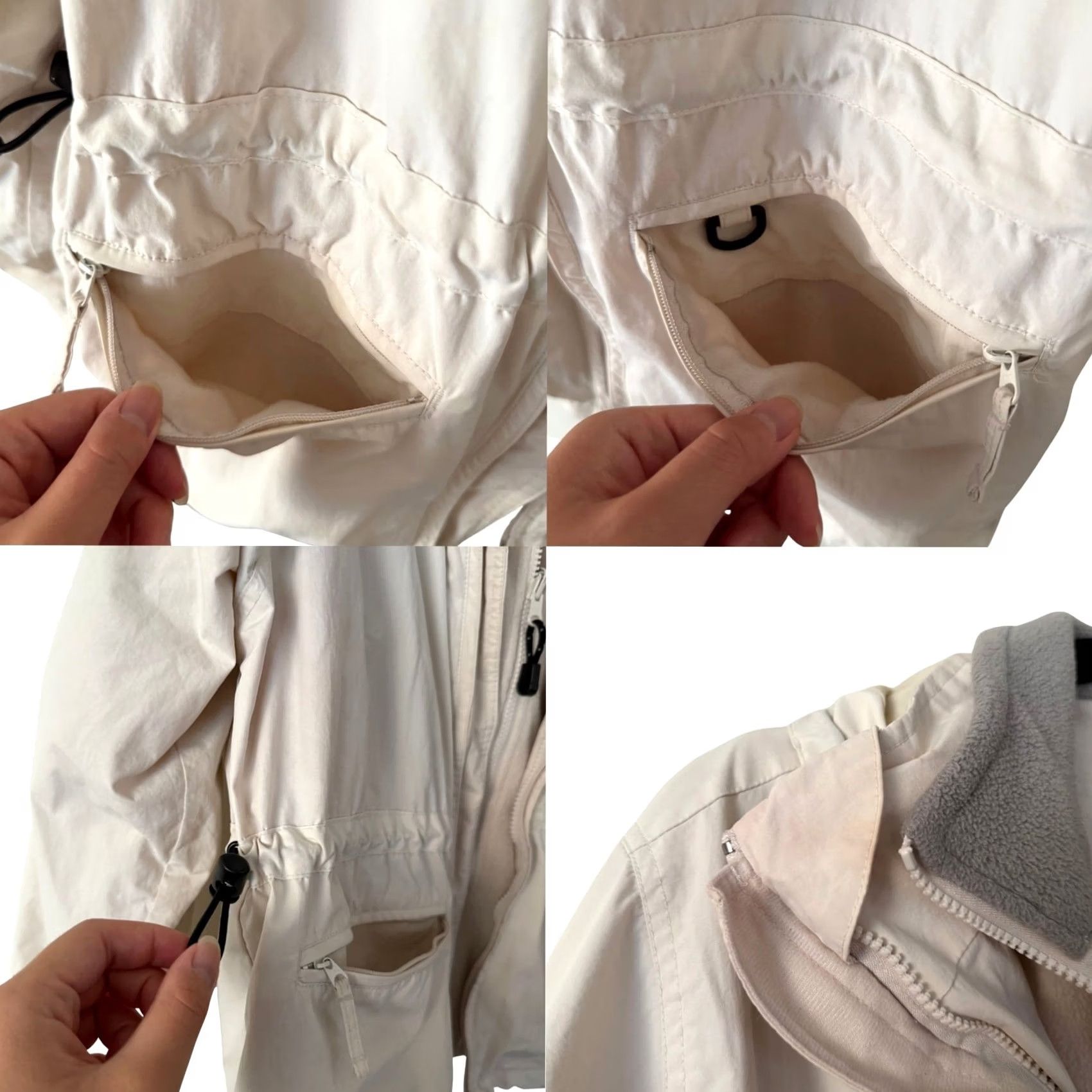 Vintage Women's White Sierra 2-in-1 Fleece + Water Resistant Windbreaker Snow Jacket-Med Size M / US 6-8 / IT 42-44 - 3 Thumbnail