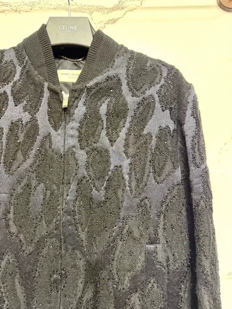Saint Laurent Paris Saint Laurent Paris Black napped beaded jacket Size US S / EU 44-46 / 1 - 3 Thumbnail