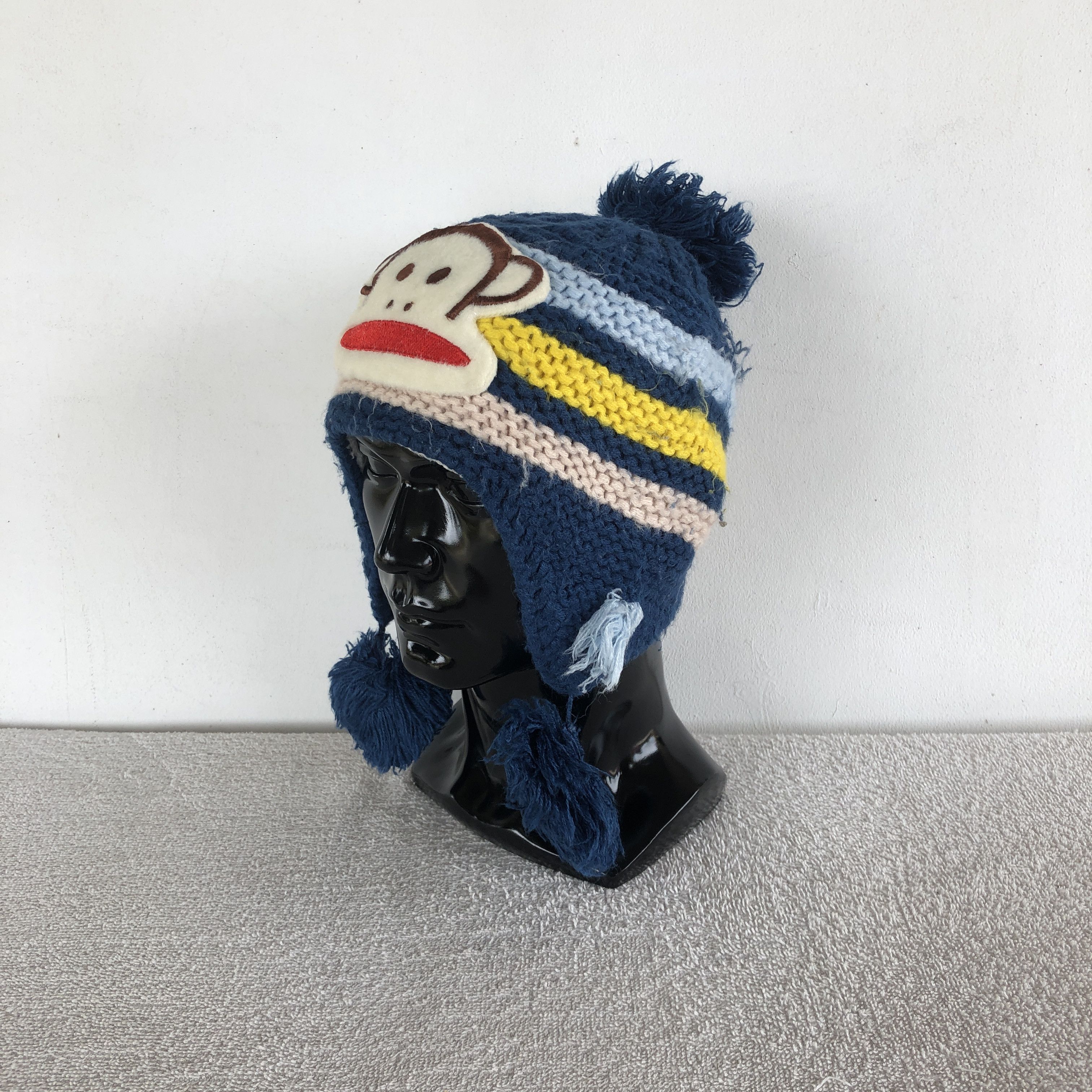 Japanese Brand × Other Vintage Y2K Paul Frank Earflap Beanie Knit Snow Caps Hats Size ONE SIZE - 2 Thumbnail