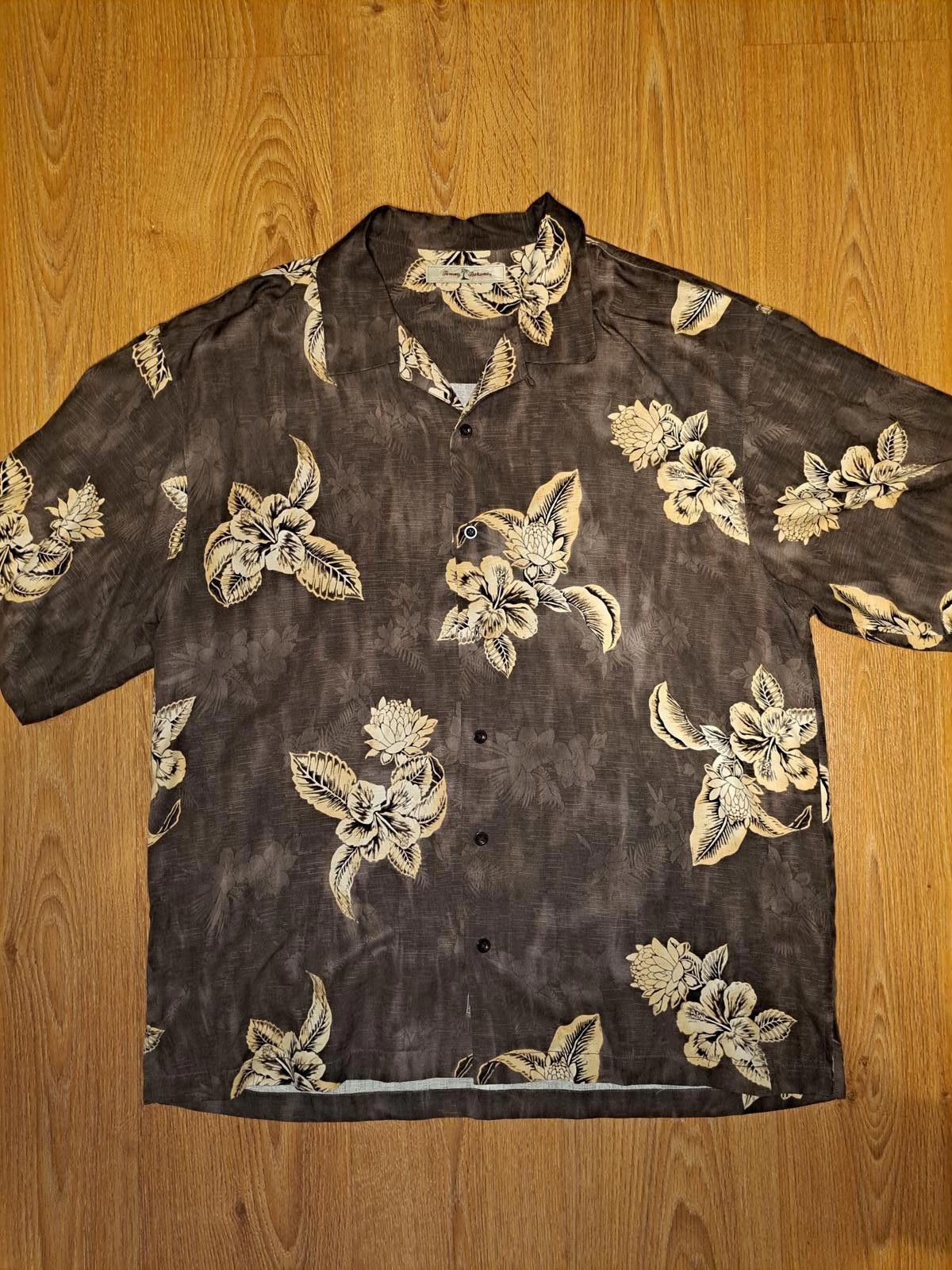 Tommy Bahama Tommy Bahama Button Up Shirt Mens XL Brown Silk Hawaiian Size US XL / EU 56 / 4 - 1 Thumbnail
