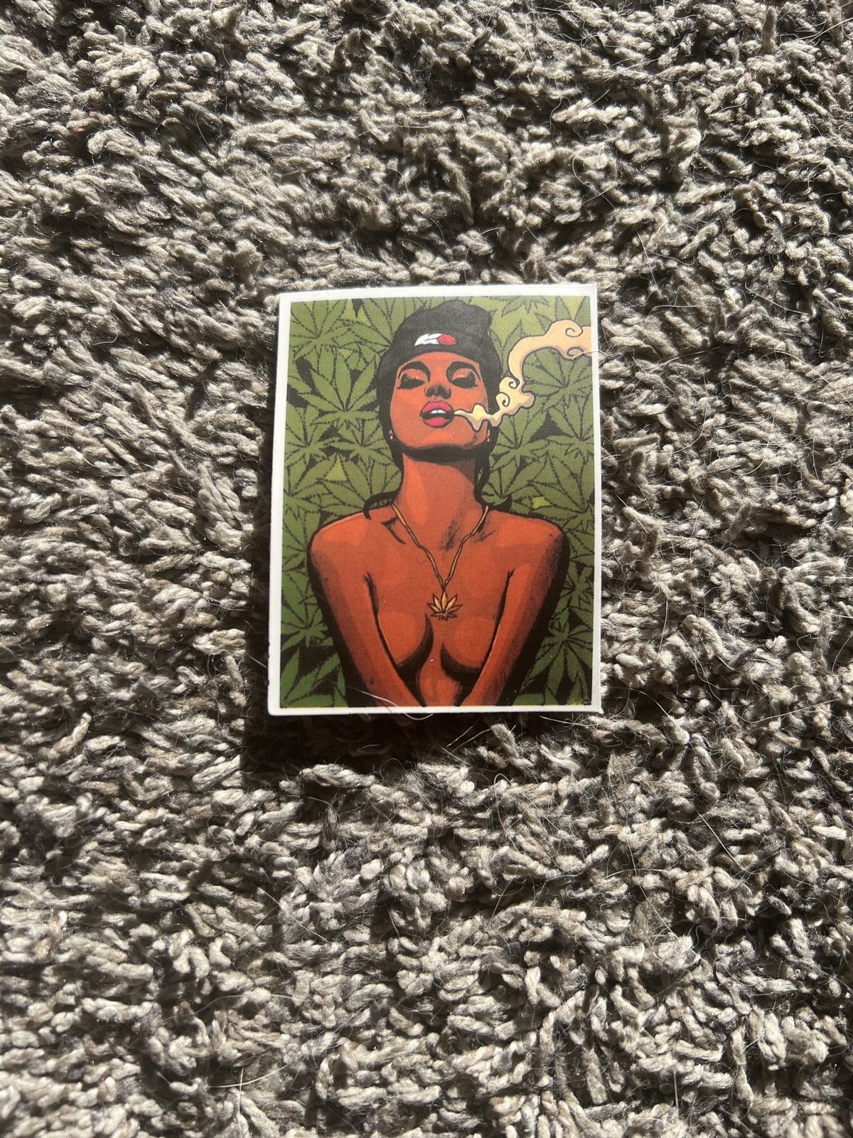Hypebeast Girl Smoking Weed Sticker Size ONE SIZE - 1 Thumbnail
