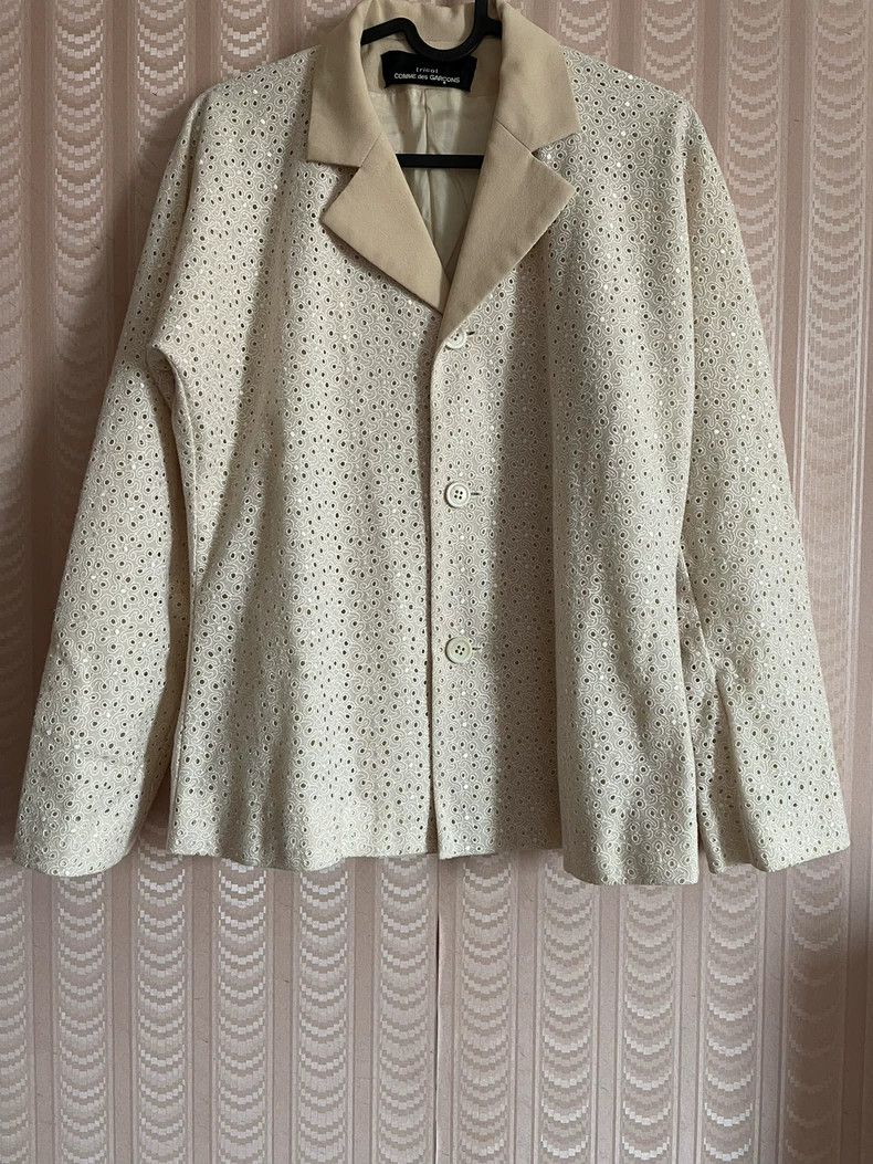 Other Comme Des Garcons Beige Women's Wool Jacket Lace Jacket Pa Size S / US 4 / IT 40 - 1 Thumbnail