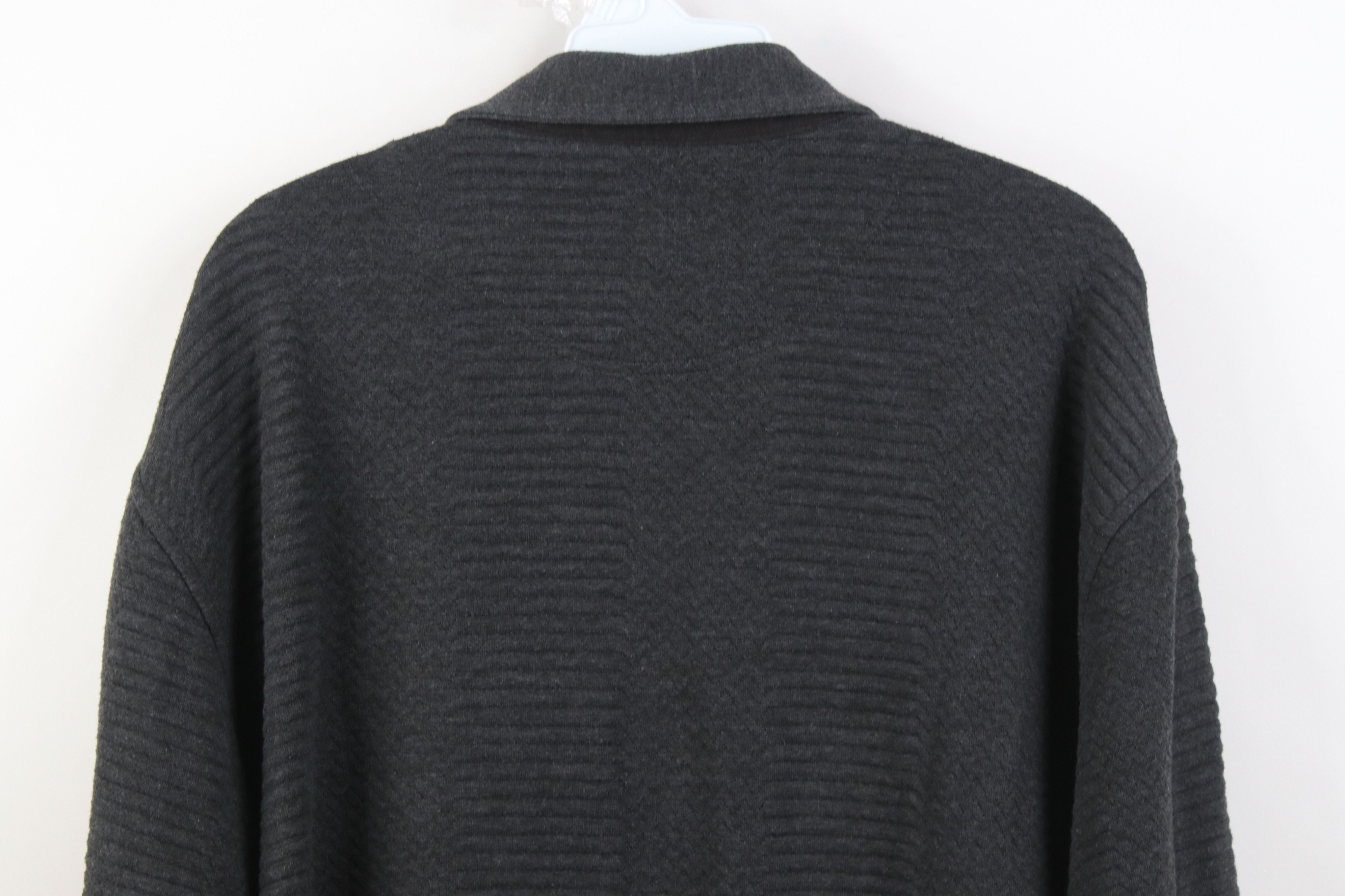 Vintage Vintage 90s Streetwear Textured Collared Pullover Sweatshirt Size US L / EU 52-54 / 3 - 10 Thumbnail
