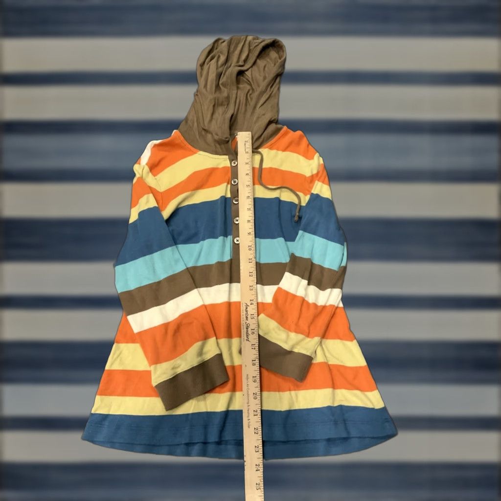 Tommy Bahama Tommy Bahama Striped Button Down Jacket Sweatshirt Full Zip Cowl Neck Pockets Drawstrings Women XS Multicolor Jersey 100% Cotton Activewear Size XS / US 0-2 / IT 36-38 - 1 Thumbnail