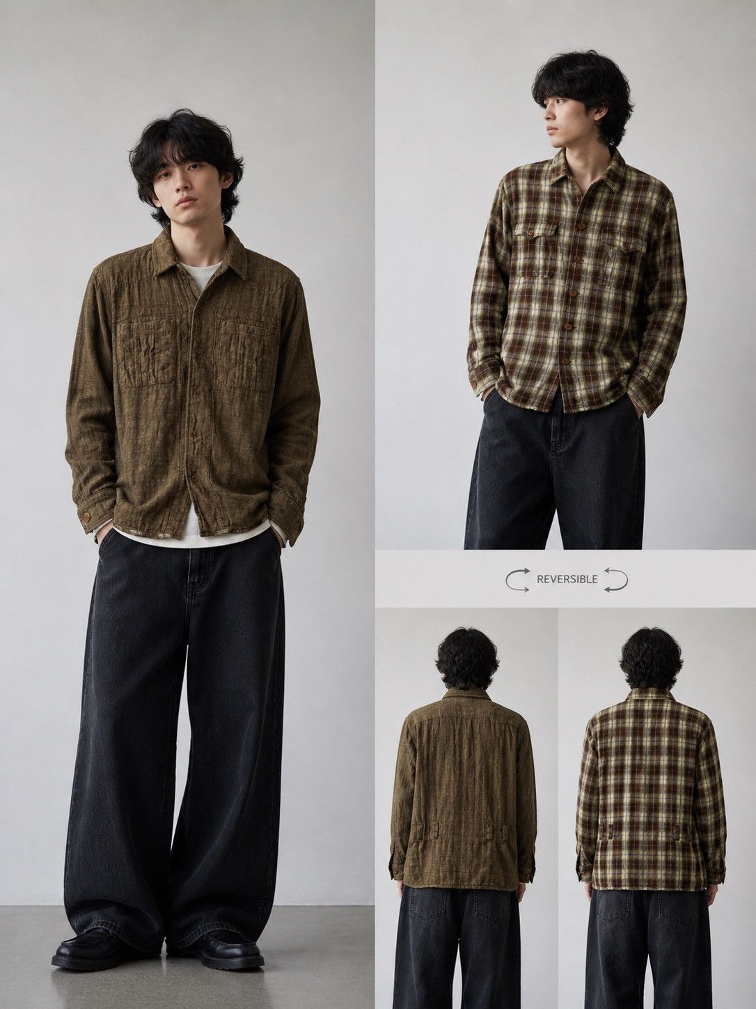 Nigel Cabourn Nigel Cabourn Reversible Flannel Plaid Pattern Shirt Size US S / EU 44-46 / 1 - 2 Thumbnail