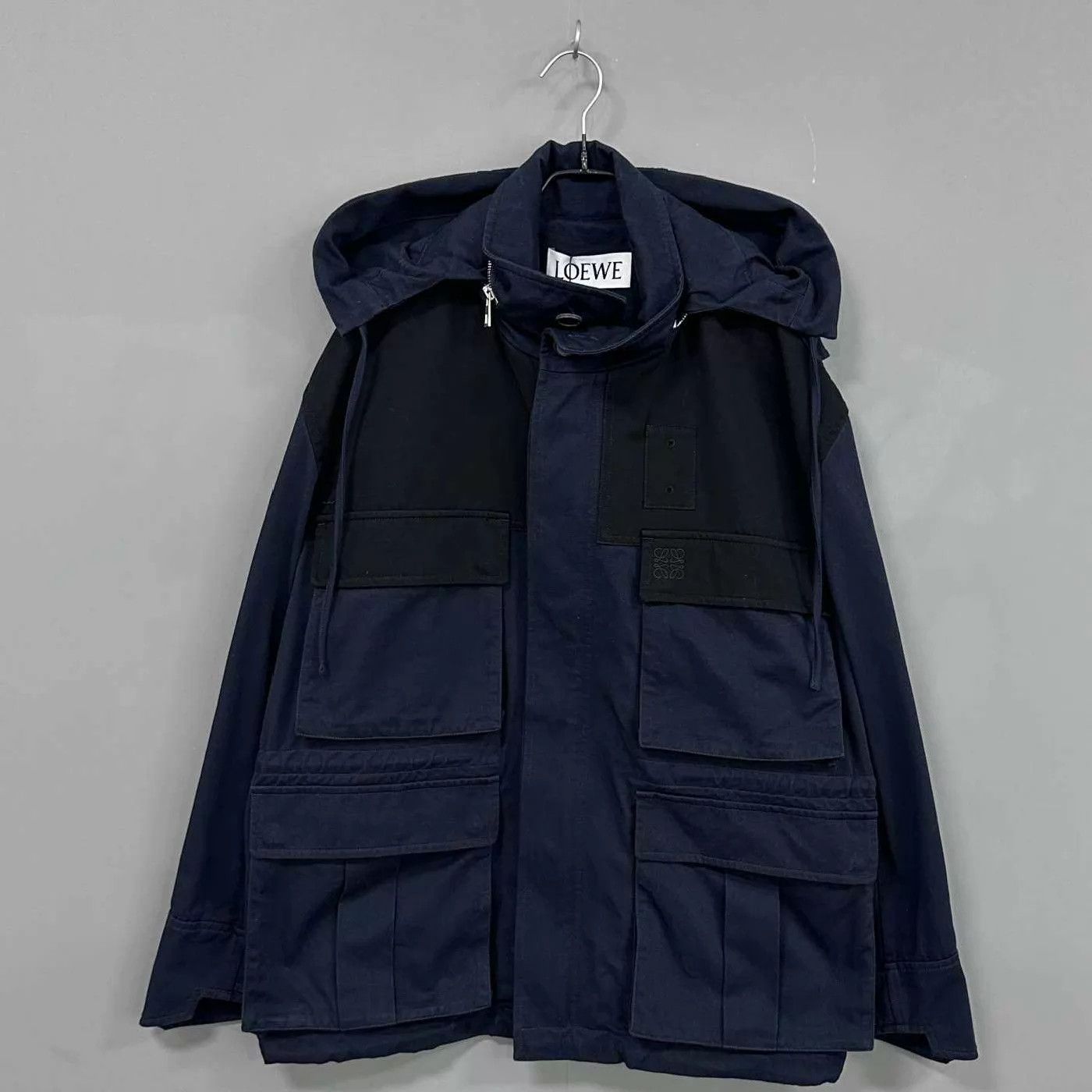 Loewe LOEWE navy blue logo hooded jacket 48 Size US M / EU 48-50 / 2 - 2 Thumbnail