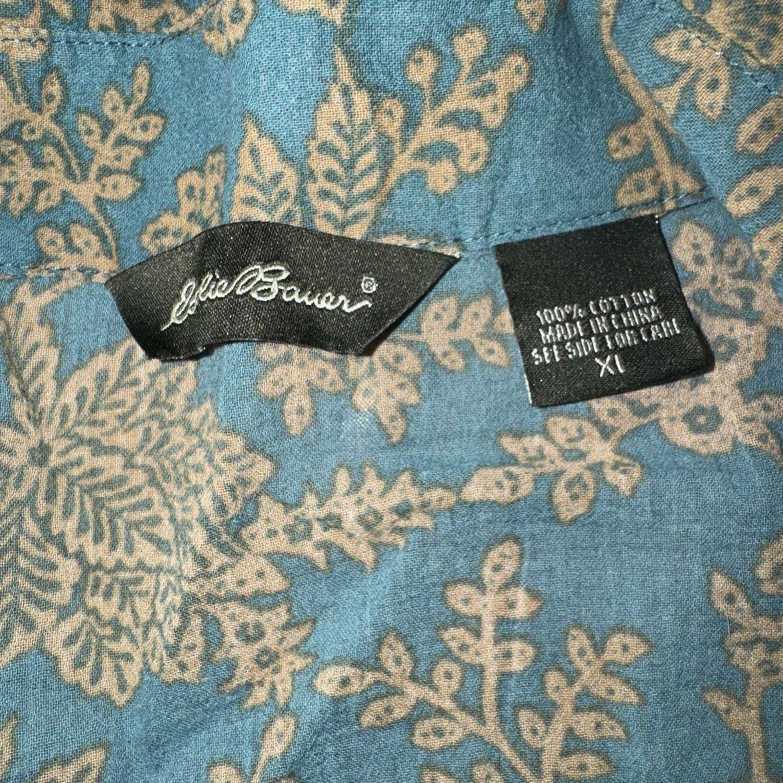 Eddie Bauer Eddie Bauer Women’s Boho Blouse Teal XL 23x24 Popover Shirt Size XL / US 12-14 / IT 48-50 - 4 Thumbnail