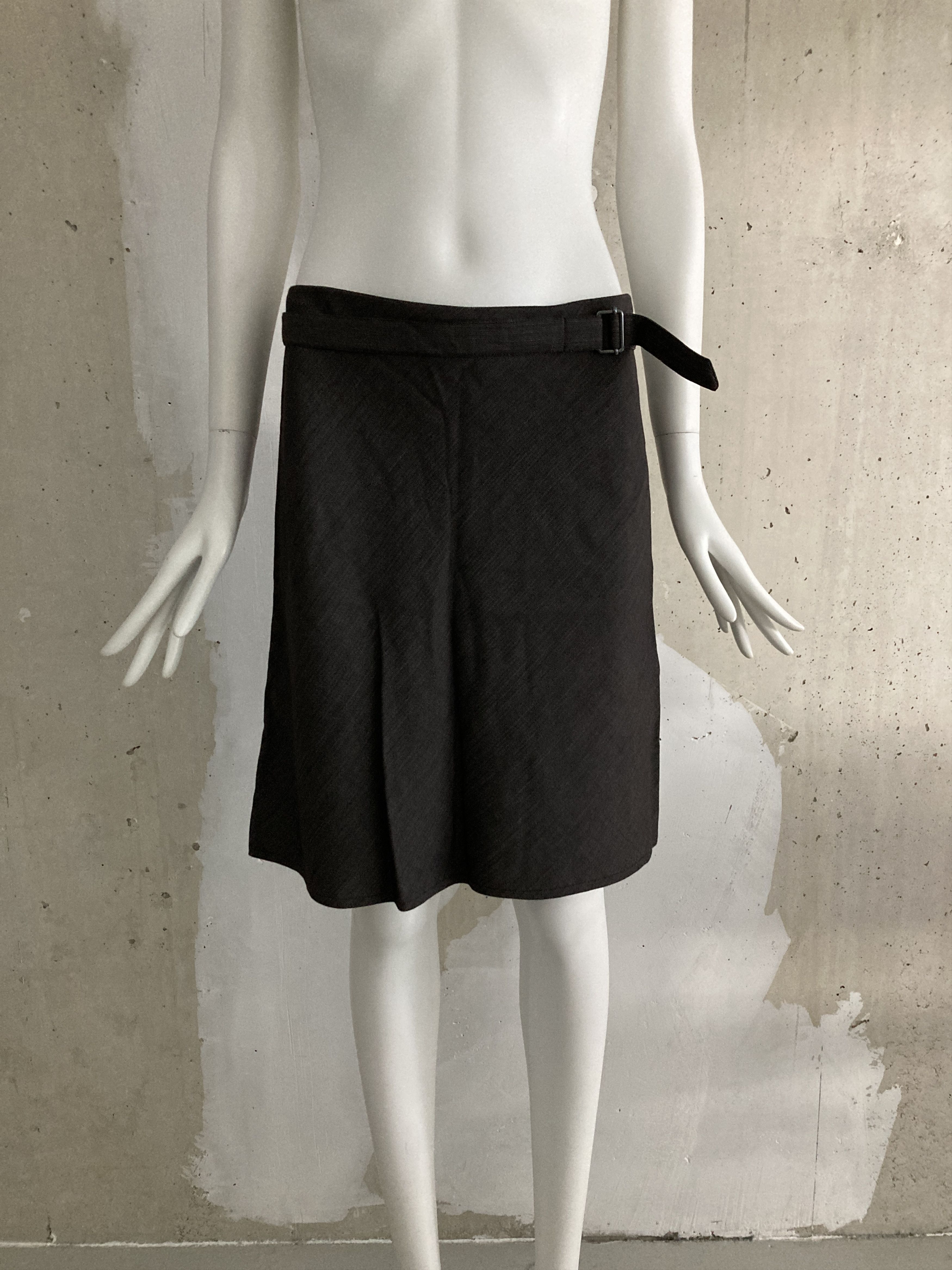 image of Ann Demeulemeester 90's Bias Cut Skirt in Brown, Women's (Size 26)