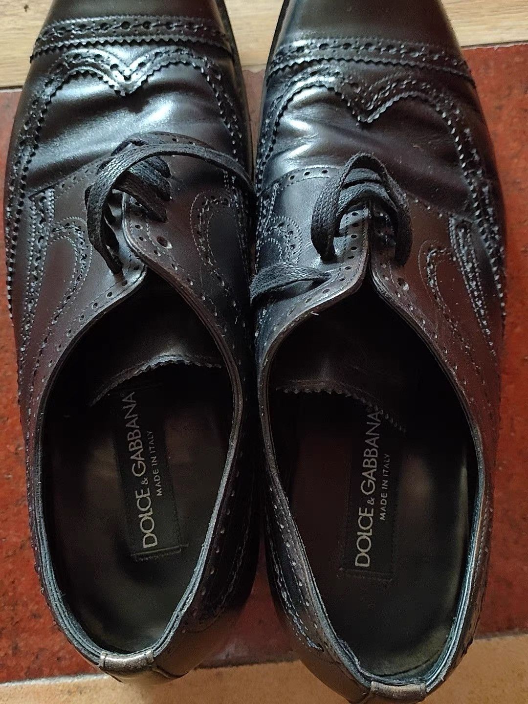 Dolce & Gabbana D&G Men's Black Genuine Leather Dress Shoes K29 Size US 8 / EU 41 - 2 Thumbnail
