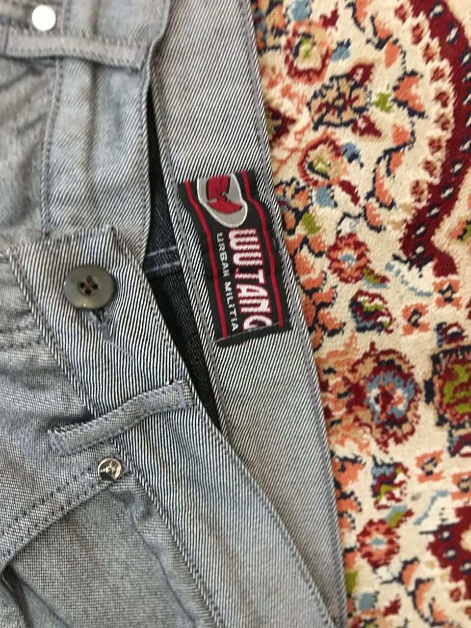 Jean × Wu-Tang Clan Vintage WU WEAR jeans, shiny gray silver metallic baggy Size US 29 - 5 Thumbnail