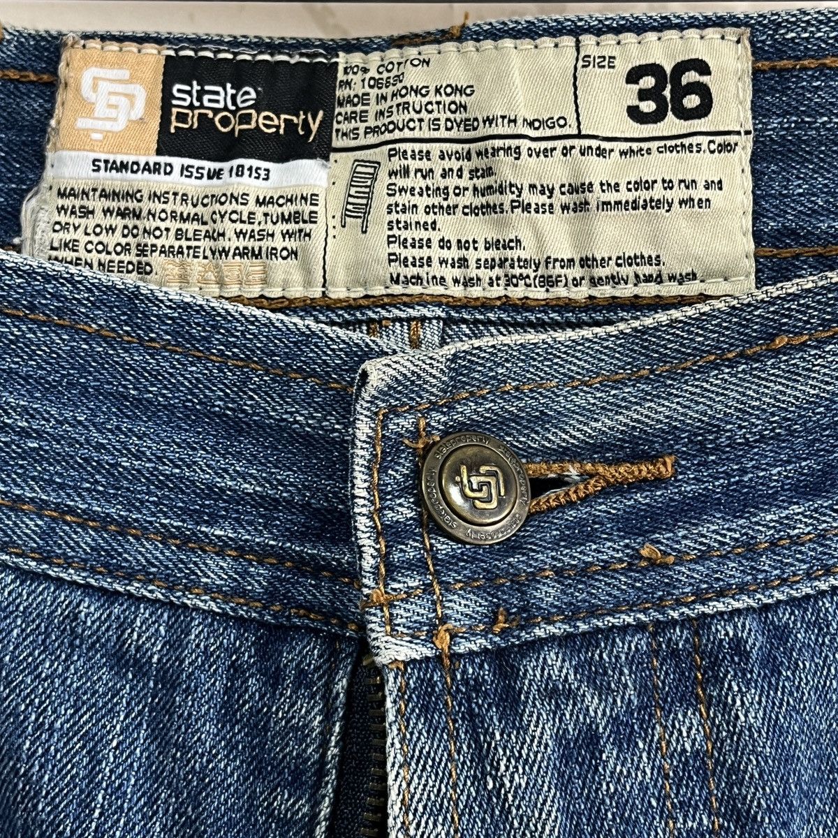 Vintage Baggy Jeans State Property Skaters Denim Size US 36 / EU 52 - 15 Thumbnail